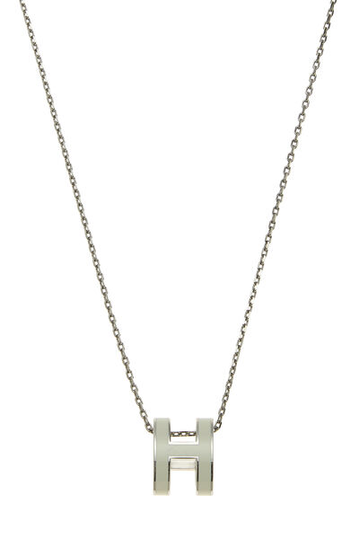 White Pop H Necklace, , large