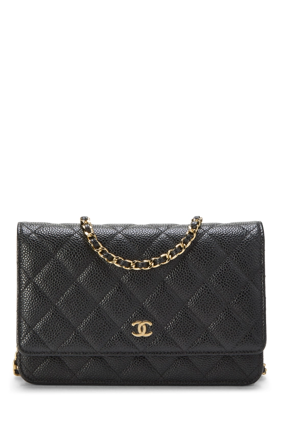 Black Caviar Classic Quilted Wallet On Chain (WOC), , large image number 0