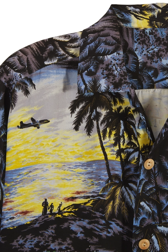 Blue Graphic Hawaiian Shirt, , large image number 2