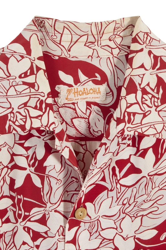 Red Graphic Hoaloha Hawaiian Shirt, , large image number 2