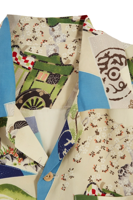 Multicolor Japanese Patterned Hawaiian Shirt, , large image number 2