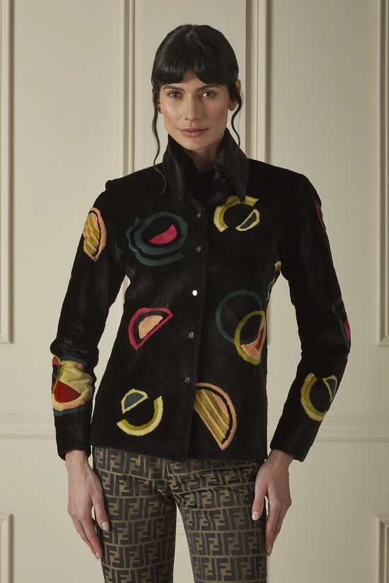 Multicolor Fur Jacket, , large image number 0