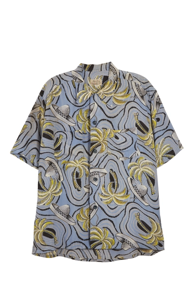 Blue Palm Tree New Era Hawaiian Shirt