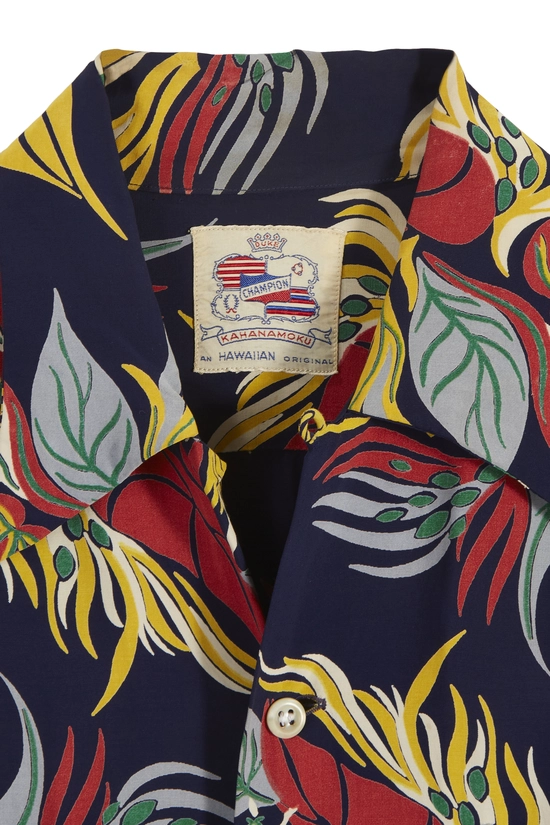 Blue Hula & Floral Champion Hawaiian Shirt, , large image number 2