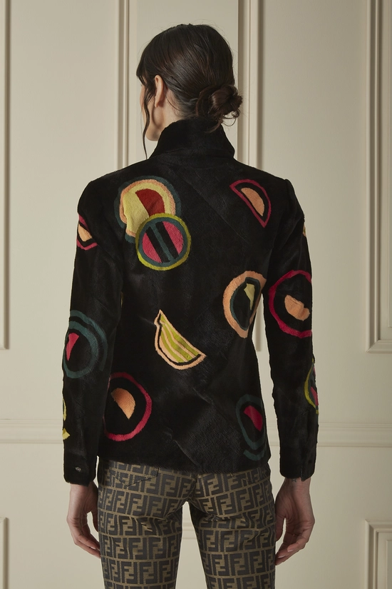 Multicolor Fur Jacket, , large image number 1