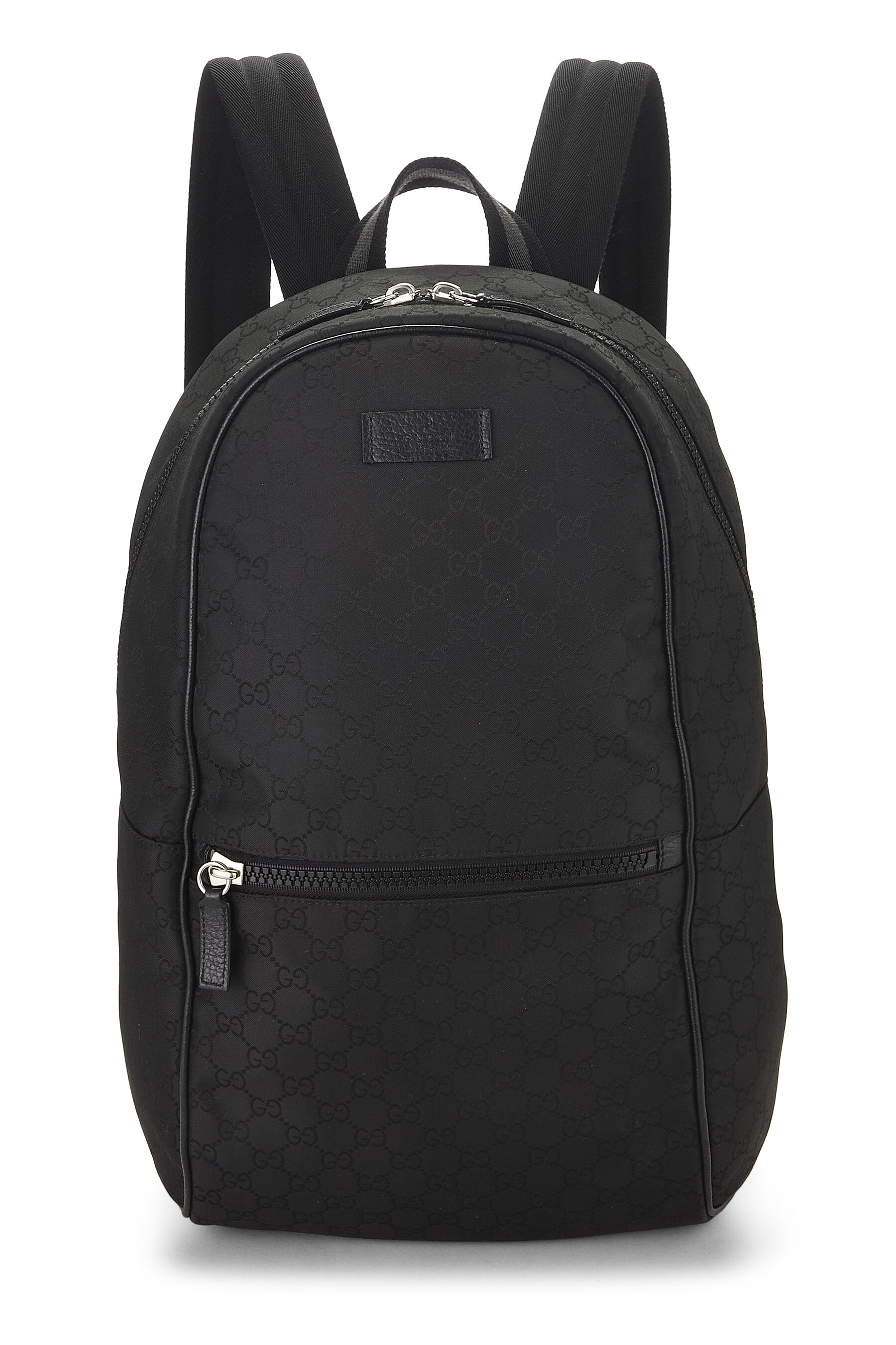 Women's Gucci Black GG Nylon Slim Backpack in Black