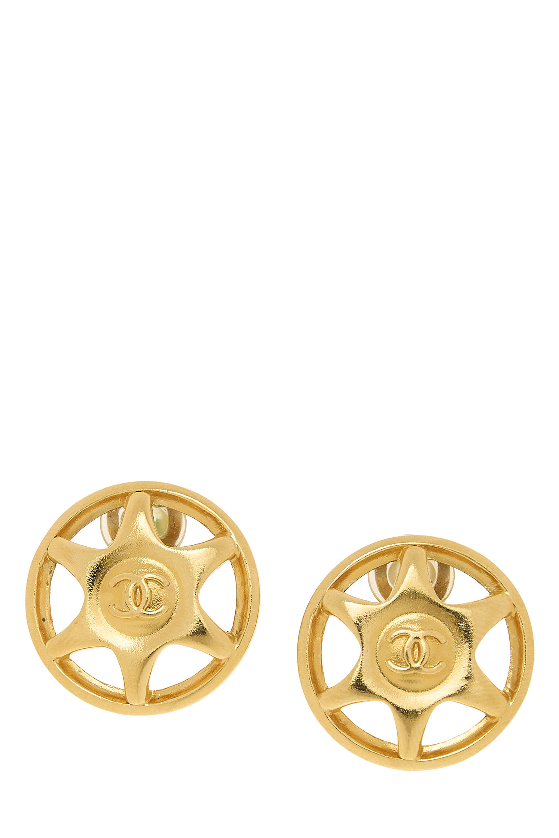 Women's Chanel Gold 'CC' Star Earrings in Gold