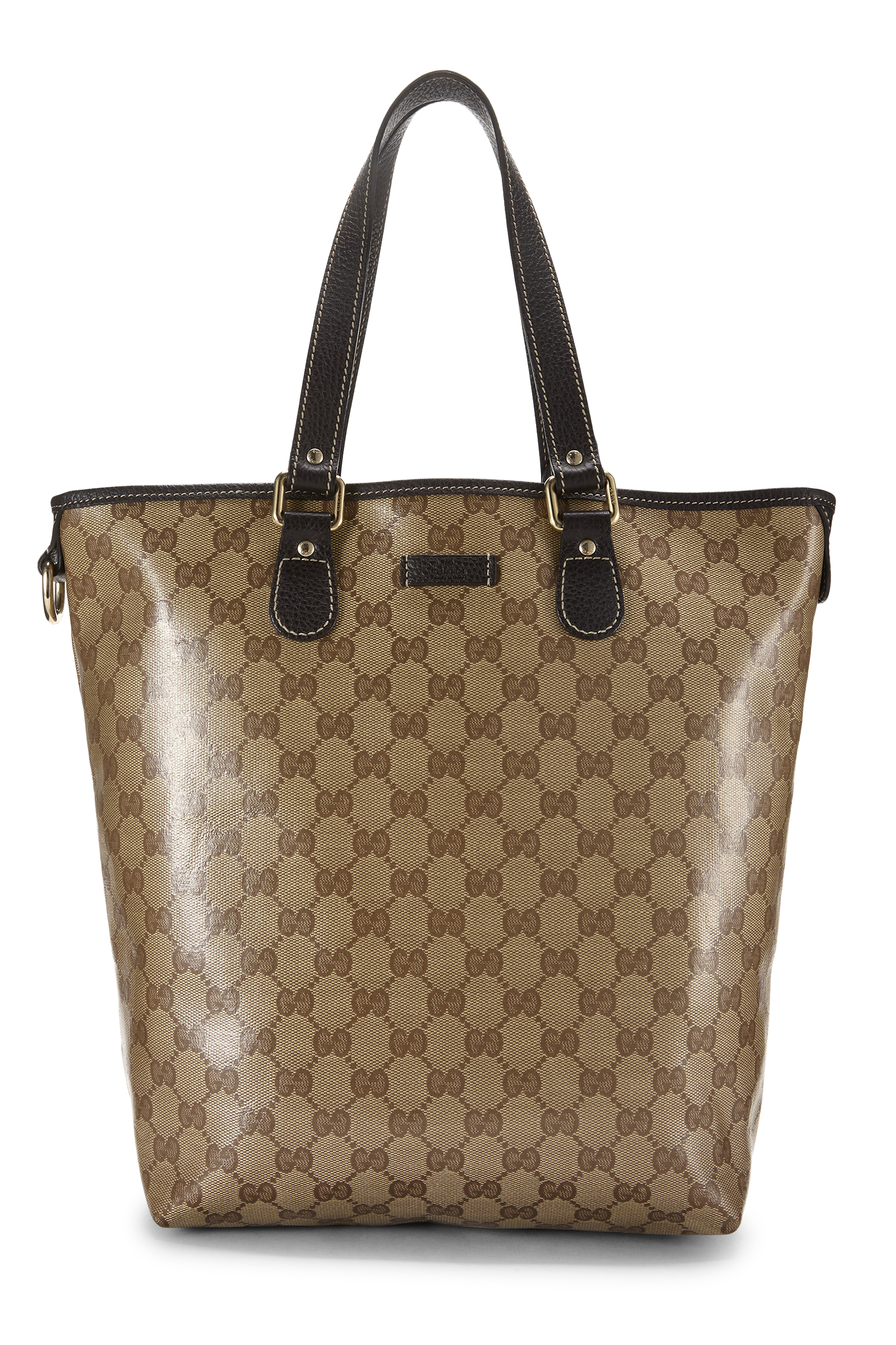 Women's Gucci Original GG Crystal Canvas Vertical Tote Small in Brown Small