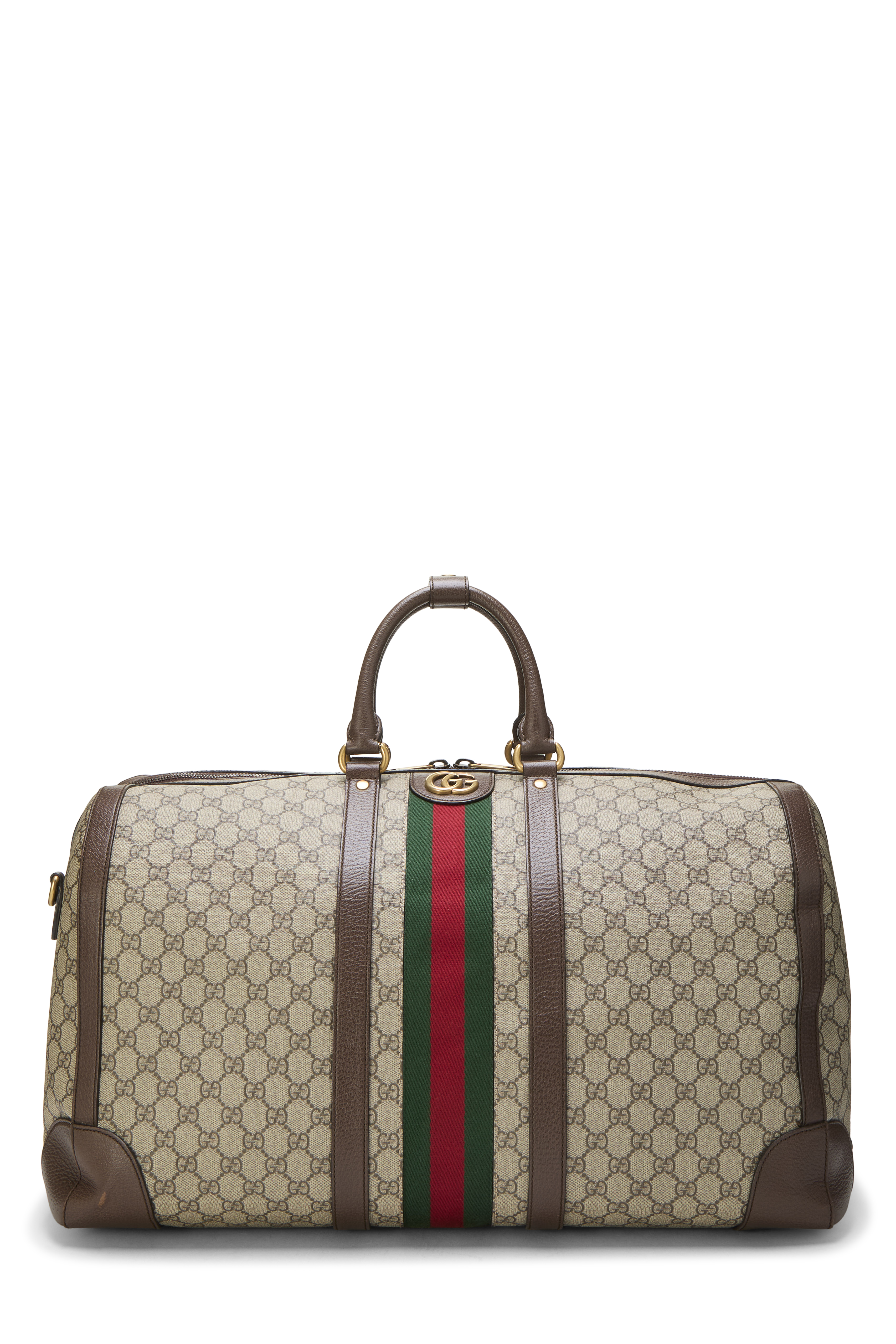 Women's Gucci Original GG Supreme Canvas Ophidia Duffle Bag Large in Brown Large