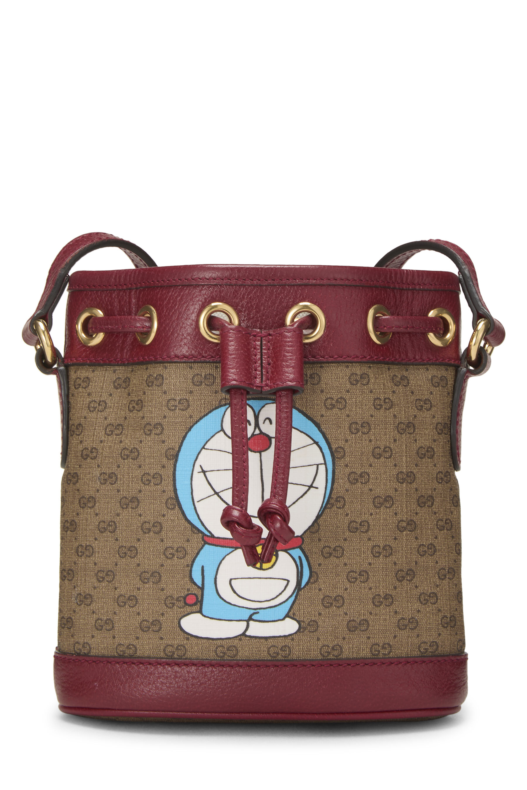 Women's Gucci Doraemon x Gucci Coated Canvas Bucket Bag Mini in Brown