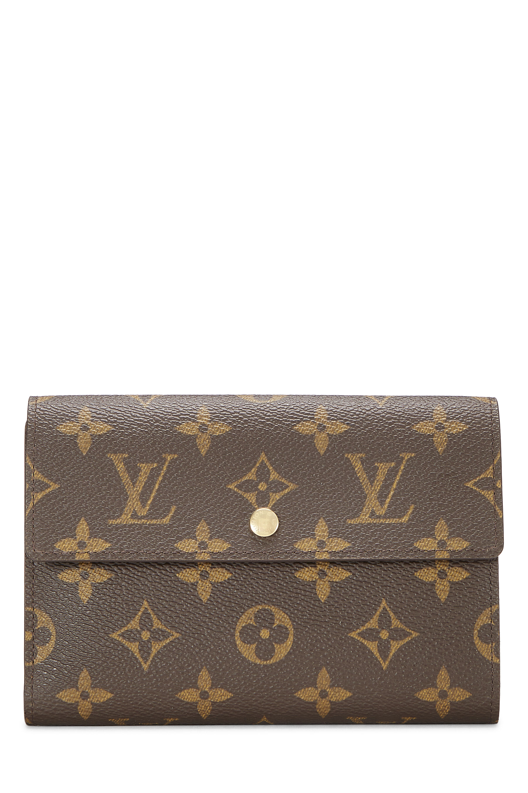Women's Louis Vuitton Monogram Canvas Porte Tresor Etui Papiers Wallet in Brown