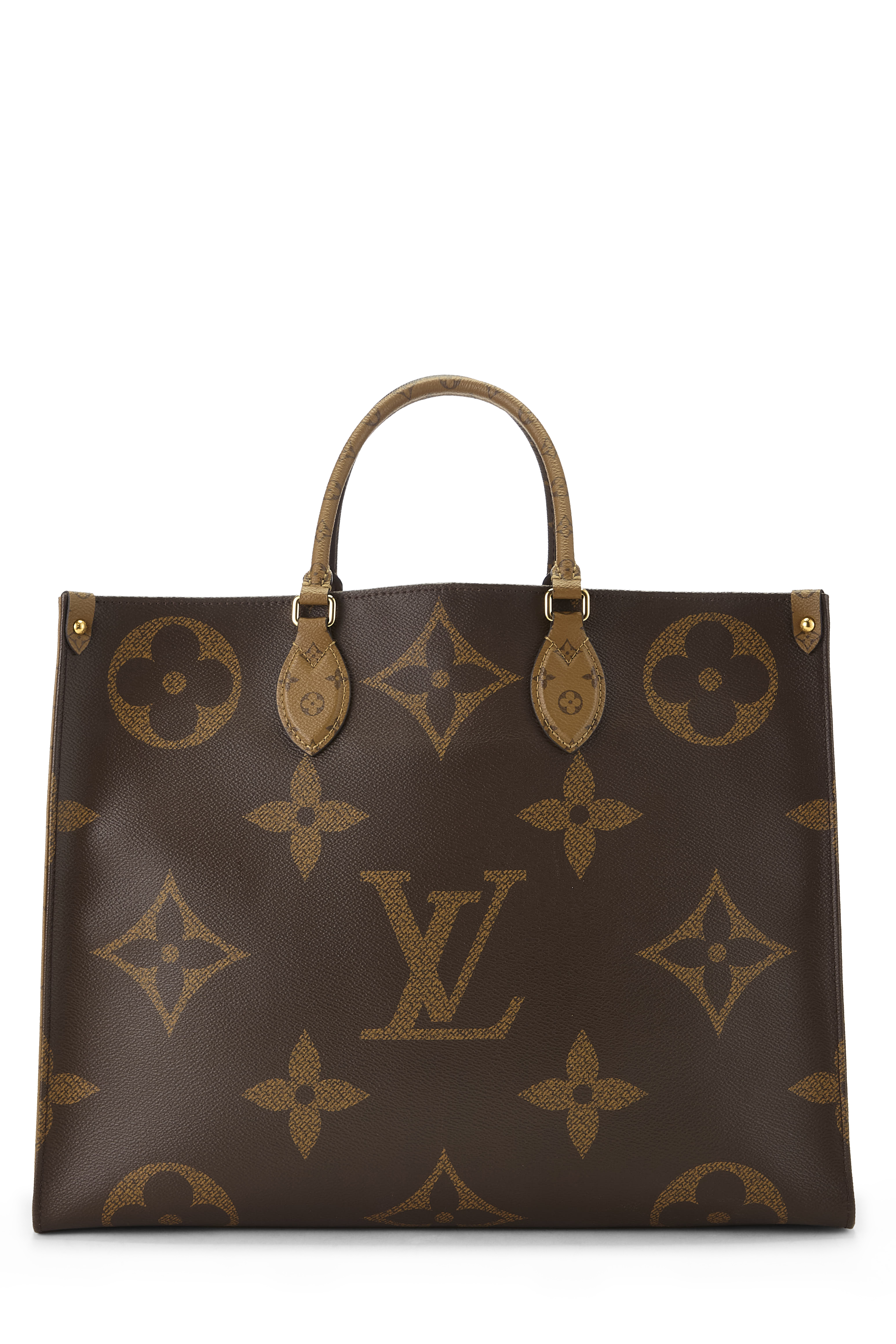Women's Canvas Louis Vuitton Brown Giant Monogram Reversed On The Go GM in Brown GM