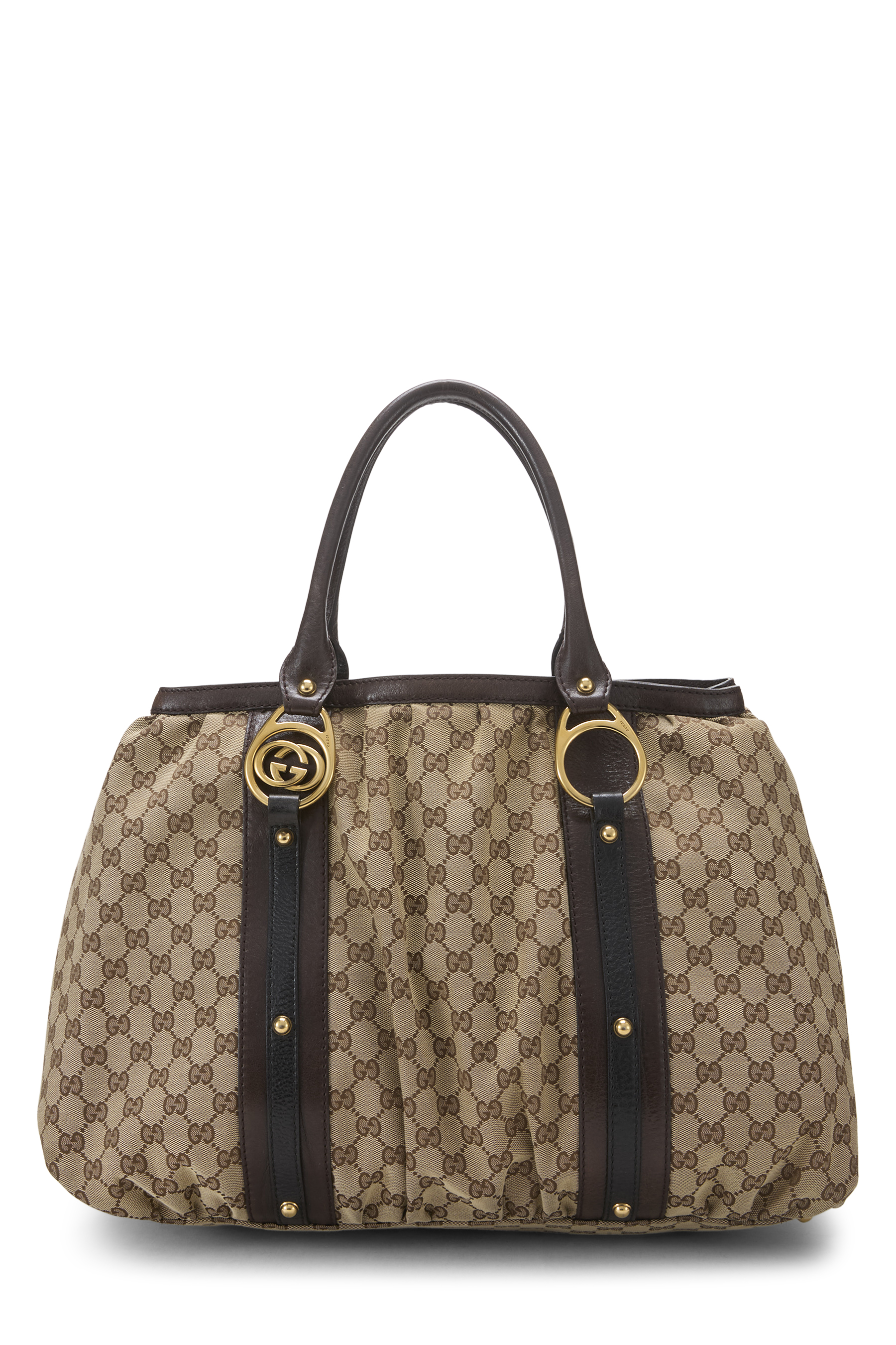 Women's Gucci Original GG Canvas Interlocking Tote Large in Brown Large