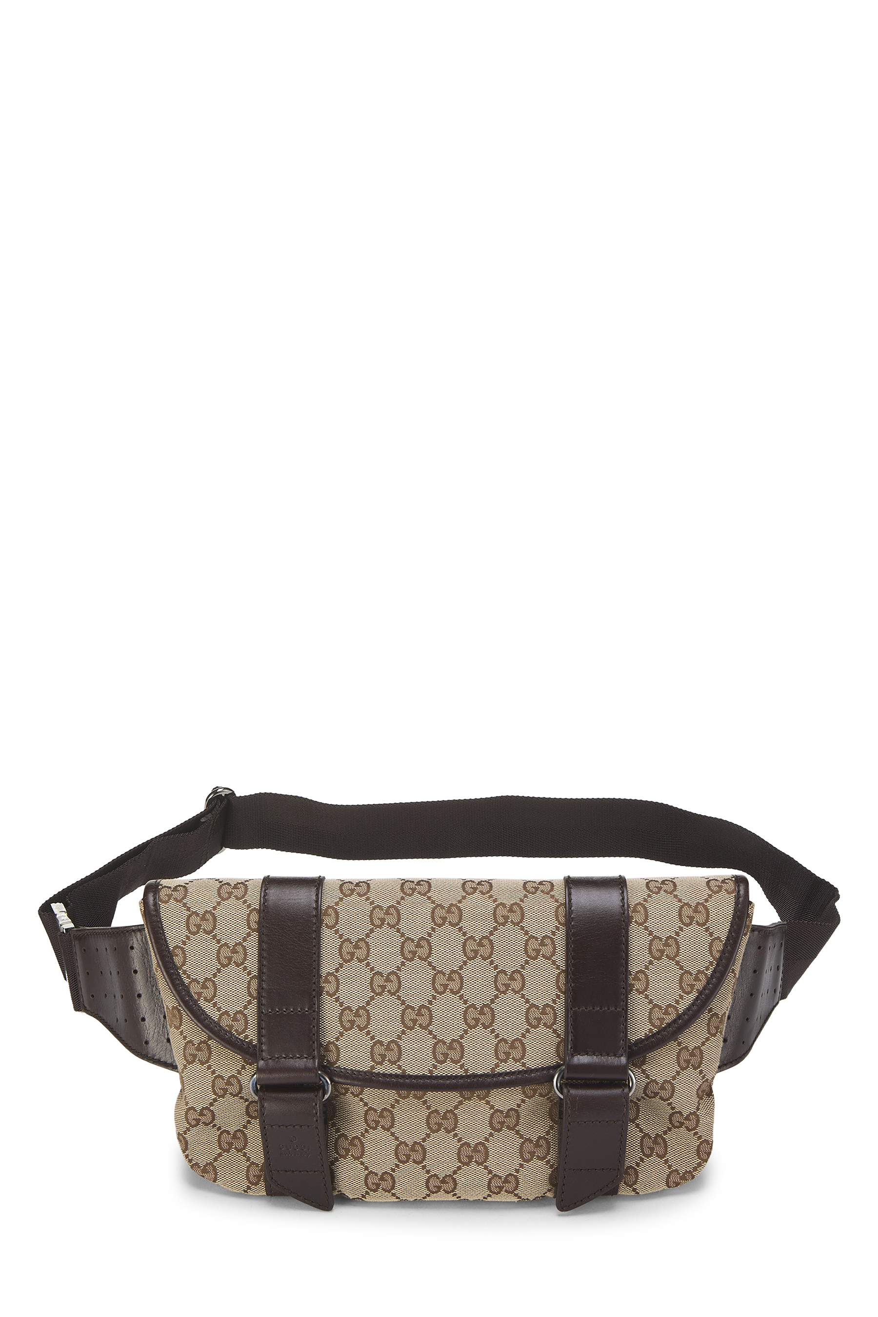 Women's Gucci Brown Original GG Canvas Double Strap Waist Pouch in Brown