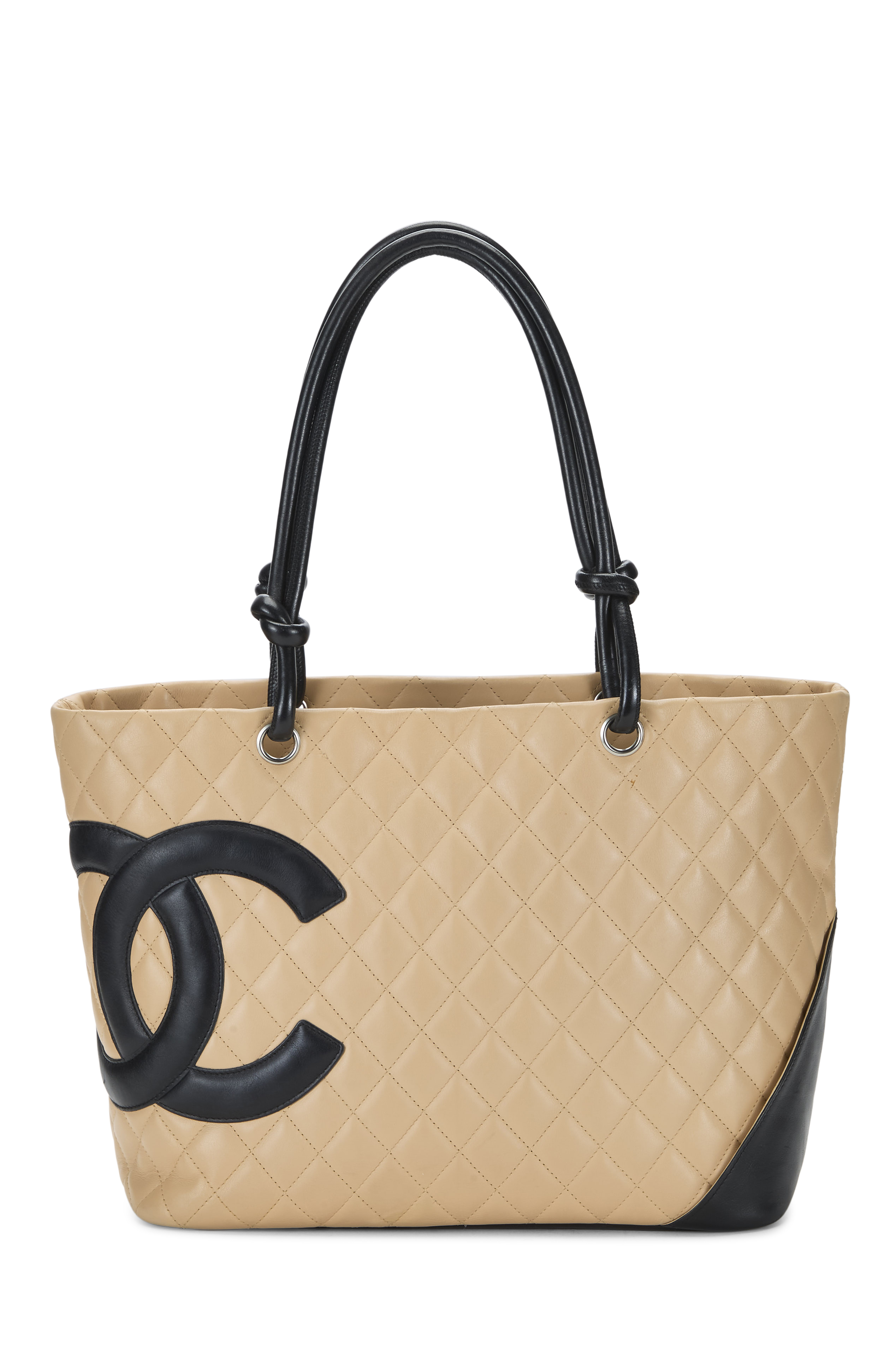 Women's Chanel Beige Quilted Calfskin Cambon Tote Large in Beige Large