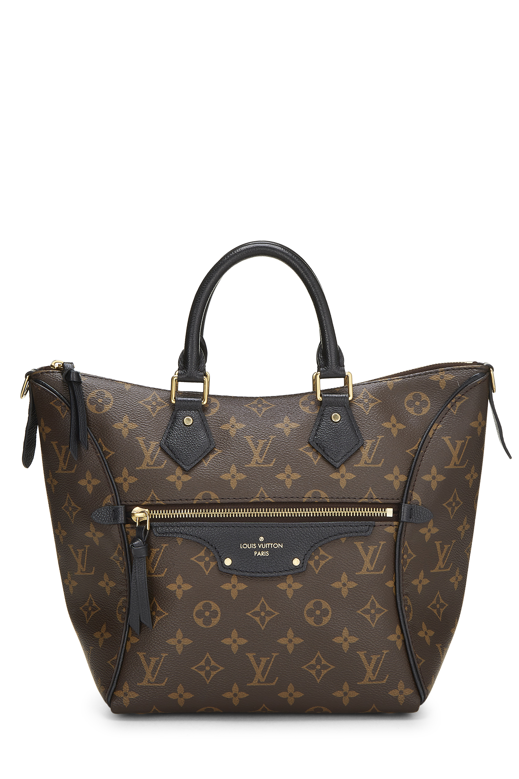 Women's Grosgrain Louis Vuitton Black Monogram Canvas Tournelle PM in Black PM