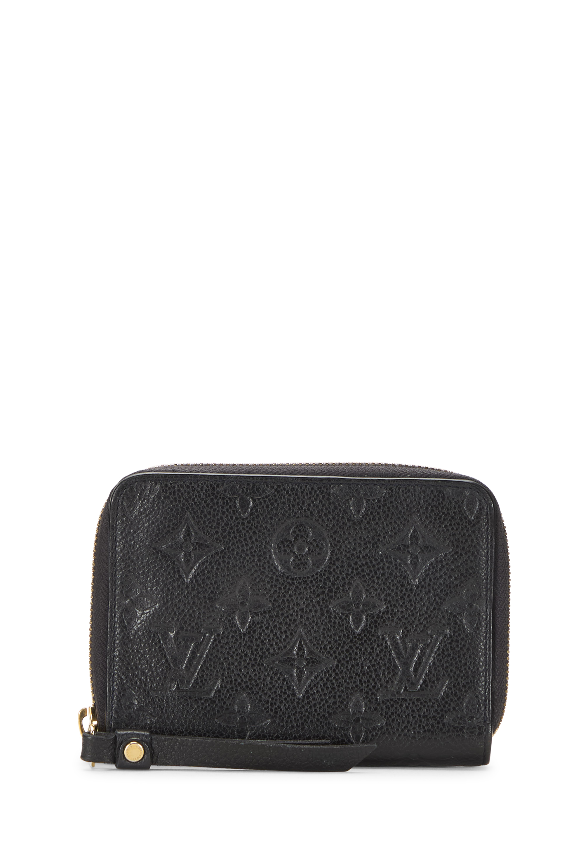 Women's Louis Vuitton Black Monogram Empreinte Secret Compact Wallet in Navy