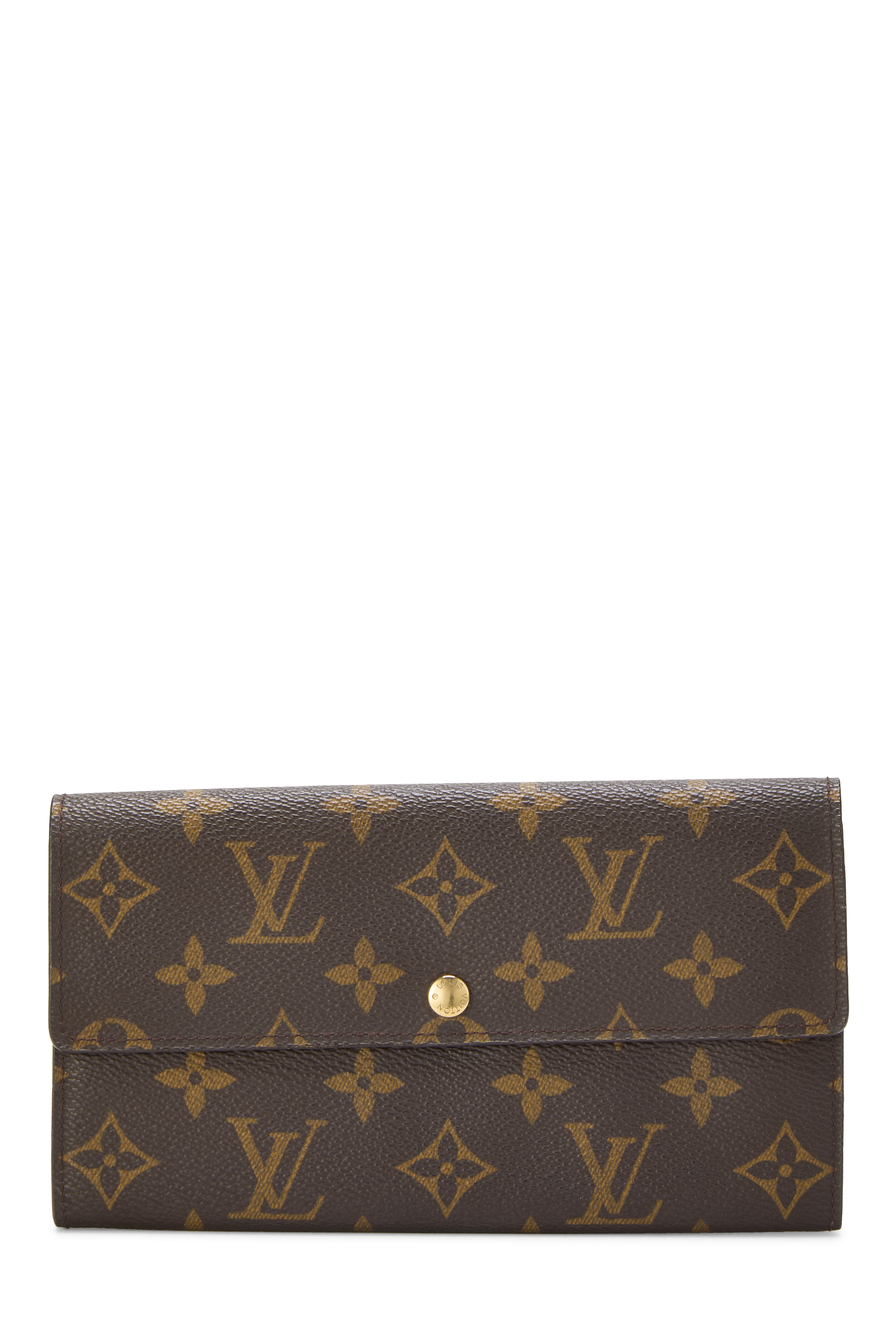 Women's Louis Vuitton Monogram Canvas Porte Monnaie Credit in Brown