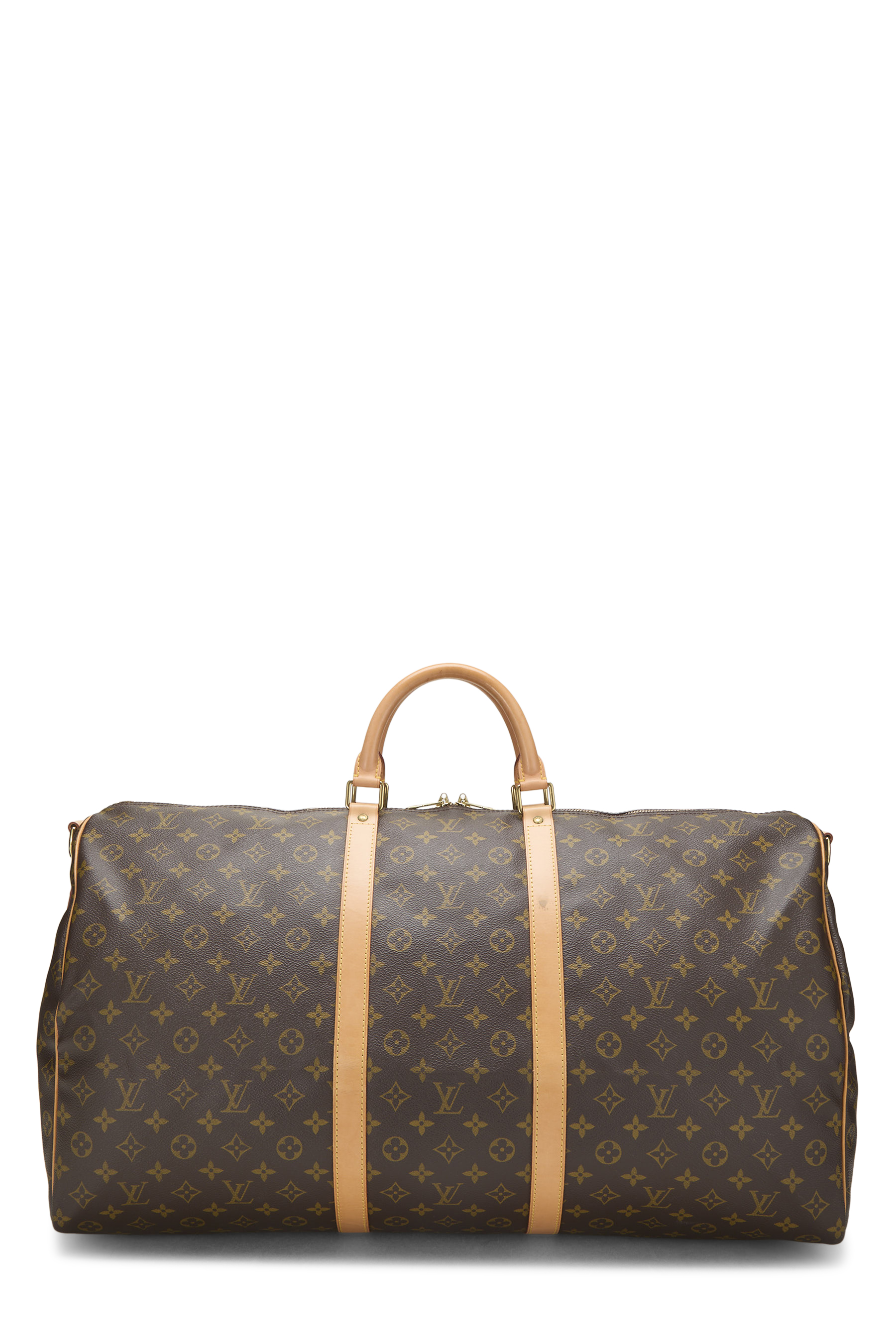 Women's Canvas Louis Vuitton Monogram Canvas Keepall Bandouliere 60 in Brown