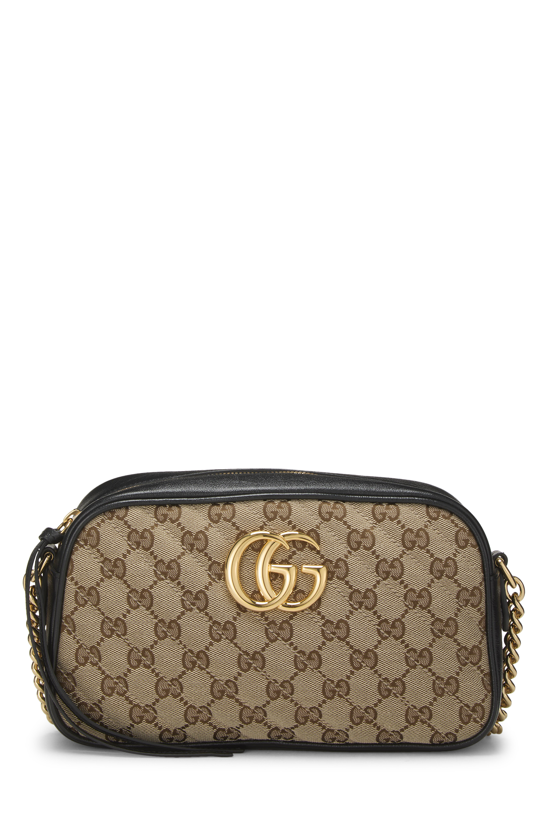 Women's Microfiber Gucci Black Original GG Canvas Marmont Crossbody Small in Black Small