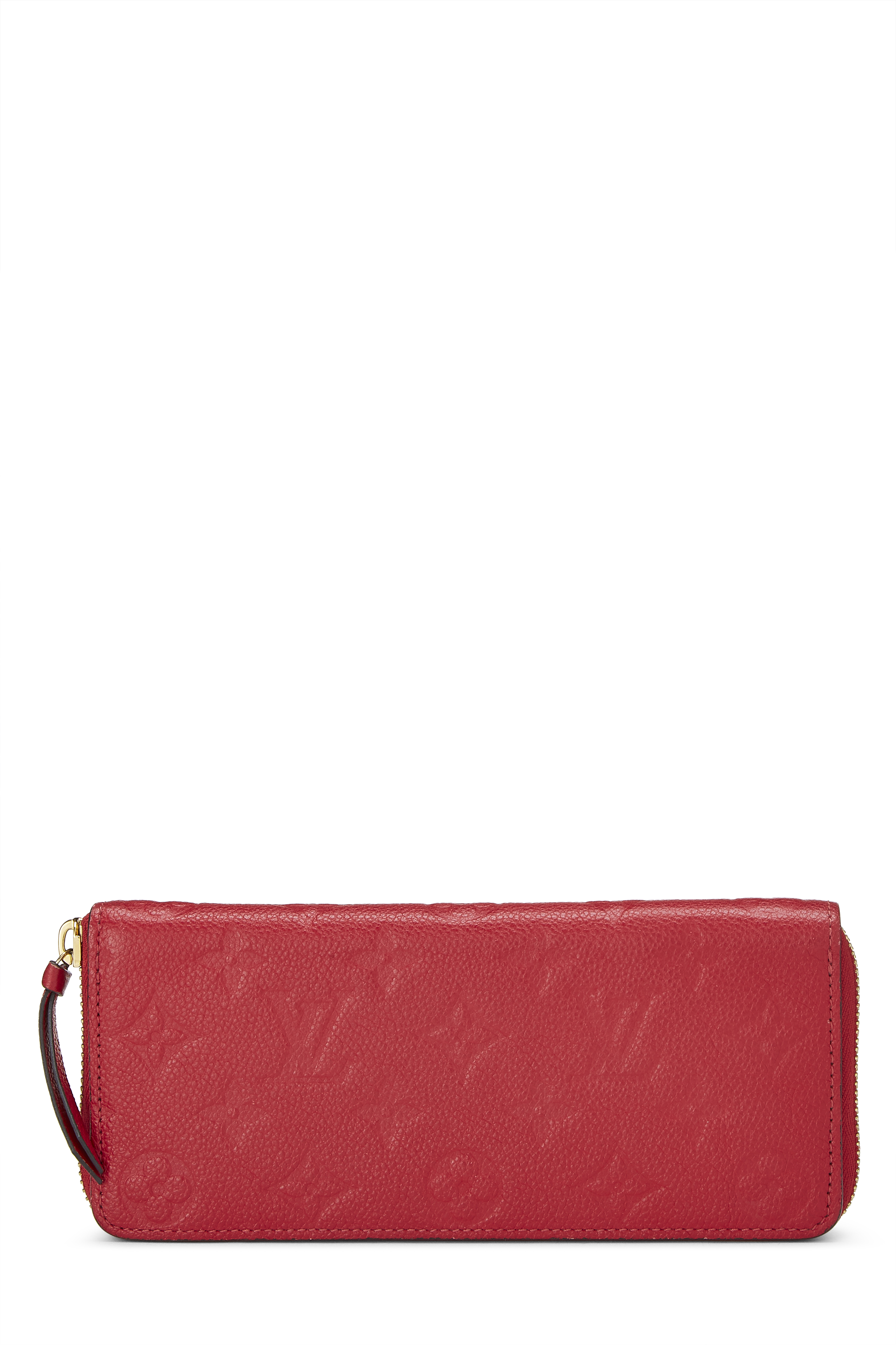 Women's Louis Vuitton Red Empreinte Clemence Wallet in Red