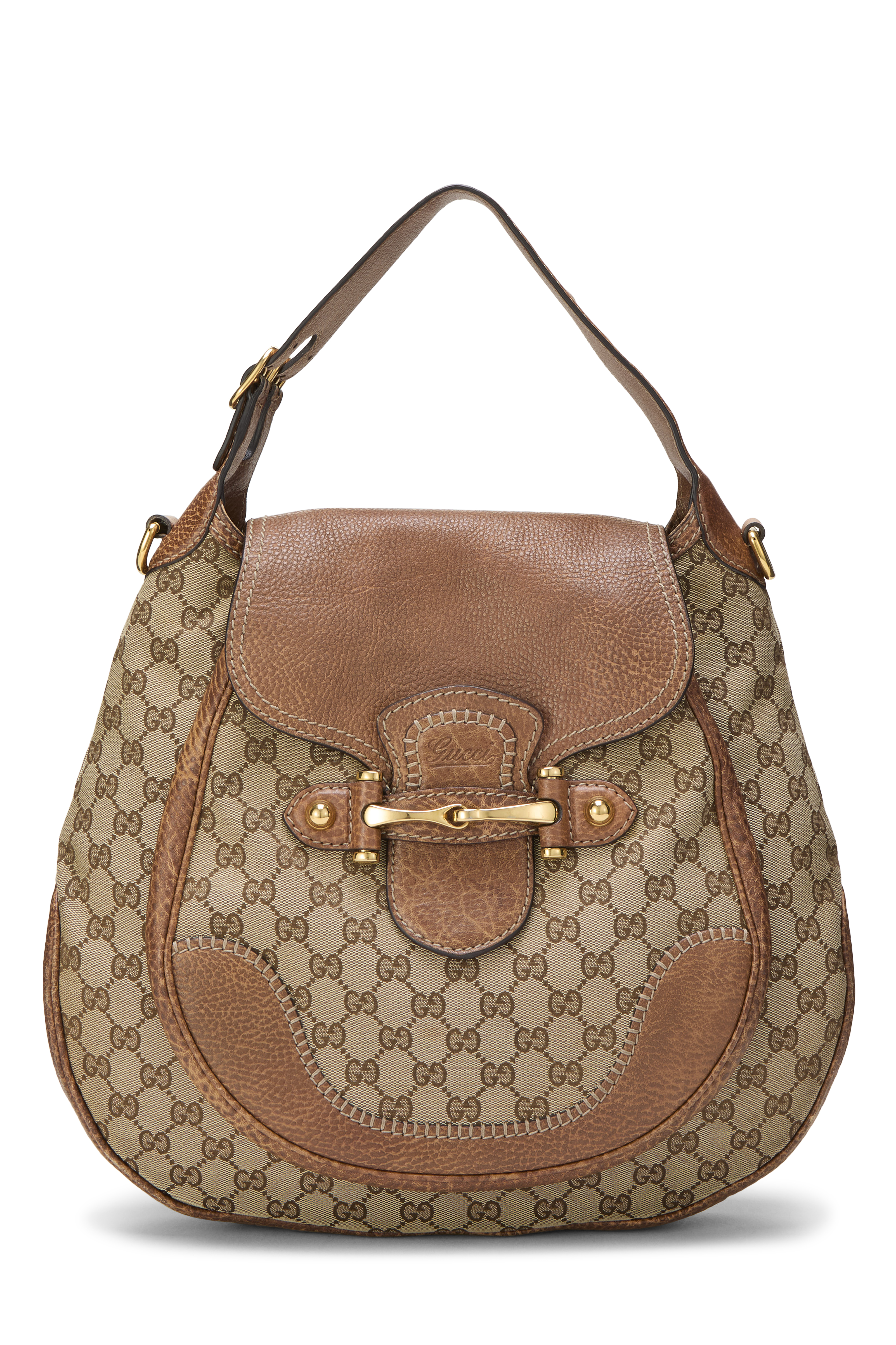 Women's Gucci Original GG Canvas New Pelham Shoulder Bag Large in Brown Large