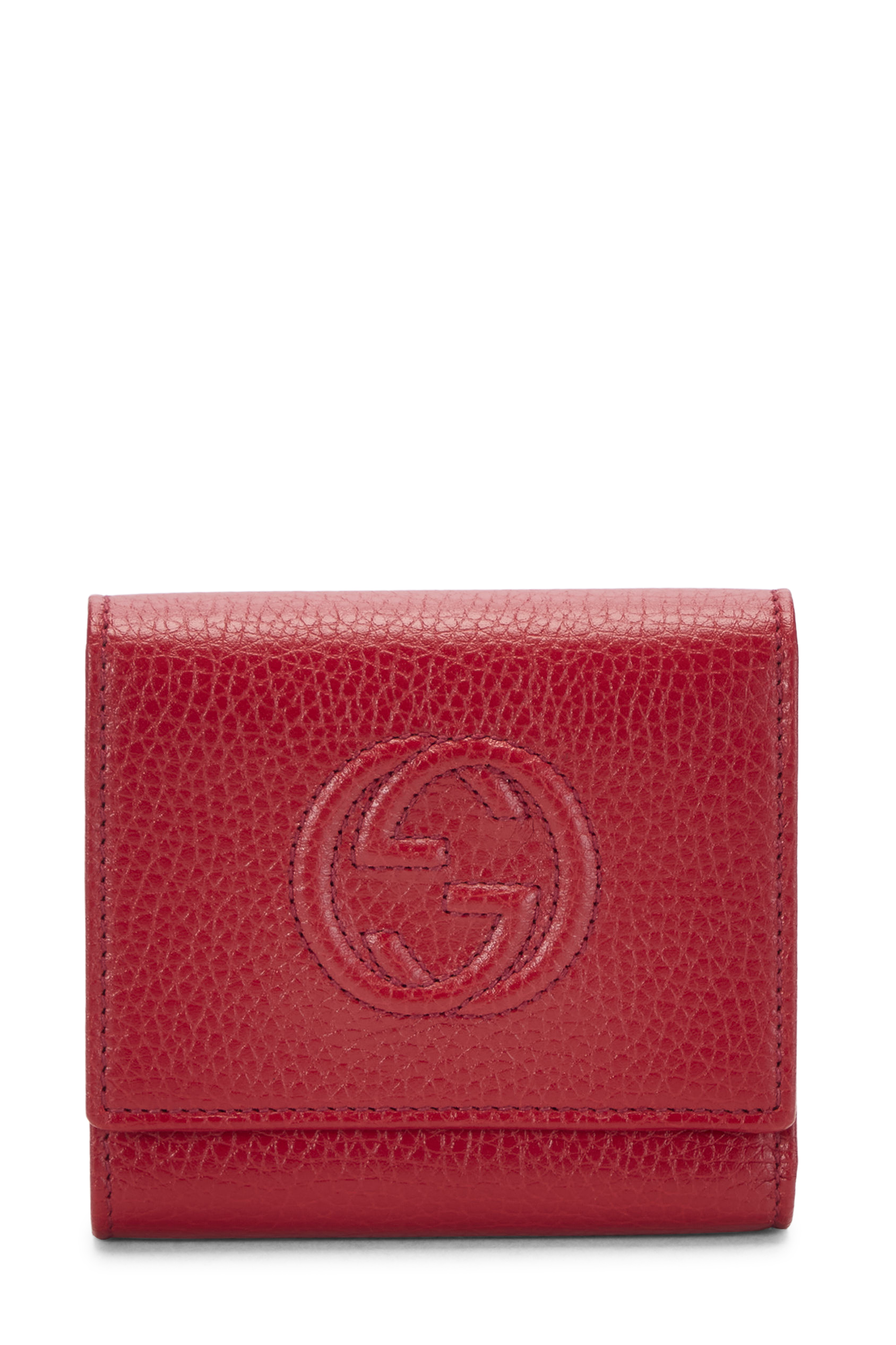 Women's Gucci Red Leather Soho Trifold Wallet in Red