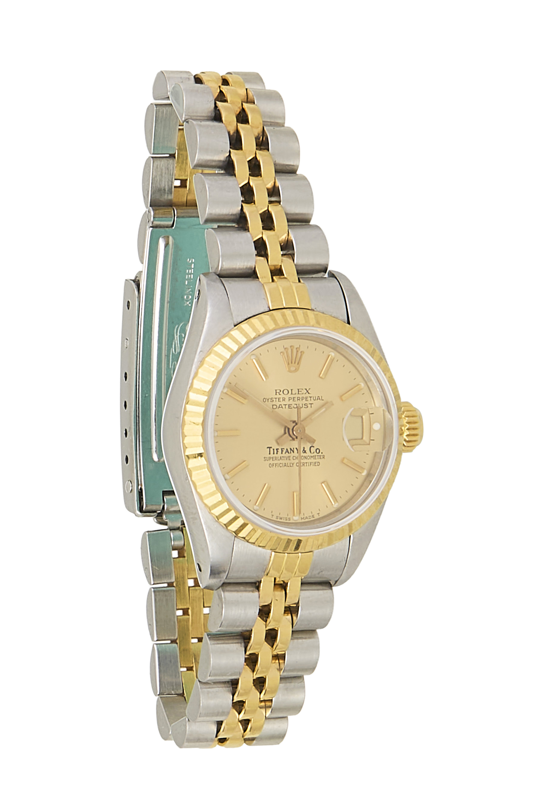 Women's Rolex Tiffany N Co Rolex Datejust 69173 26mm in Gold 26mm