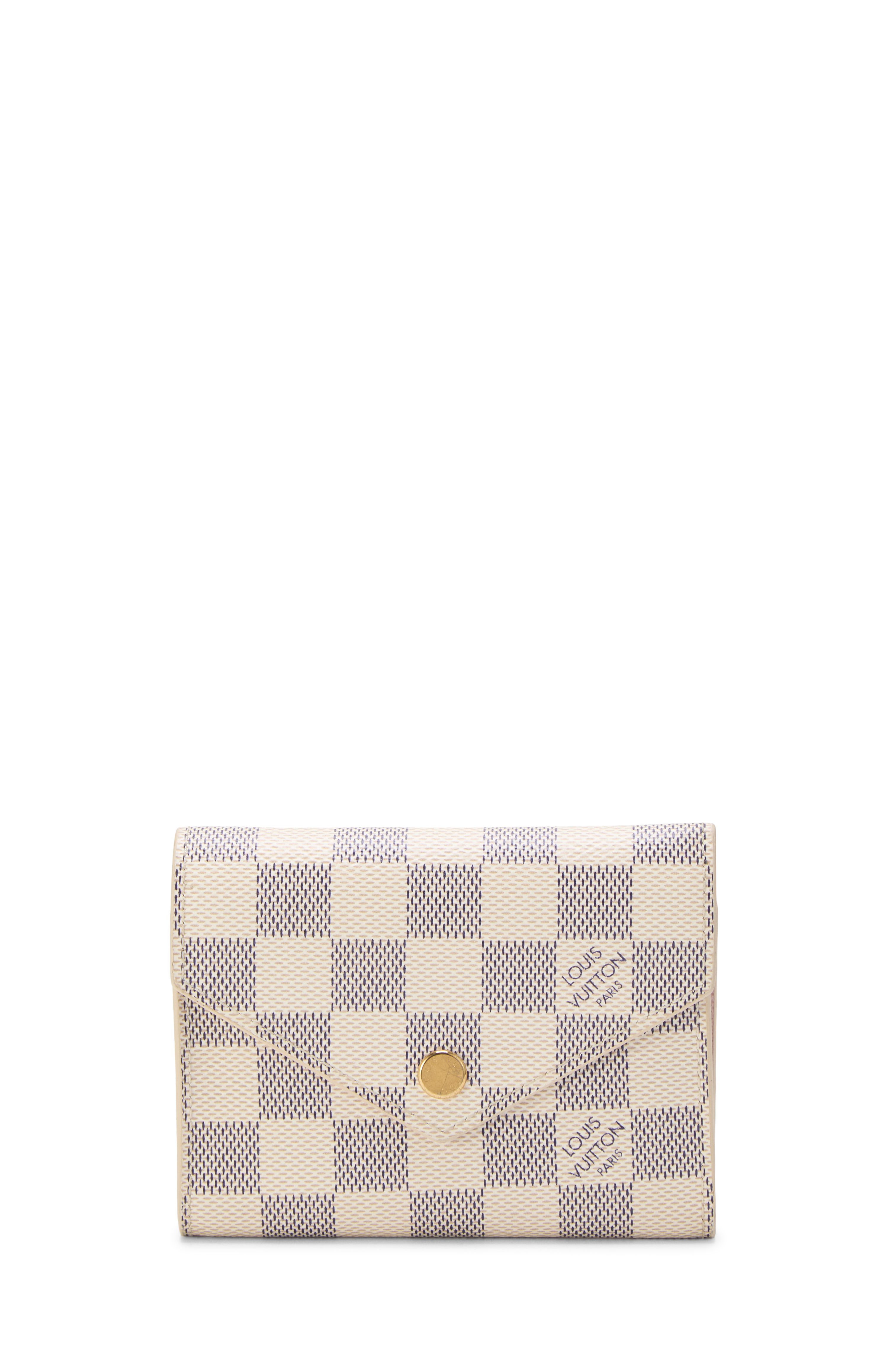 Women's Louis Vuitton Damier Azur Victorine Wallet in Pink