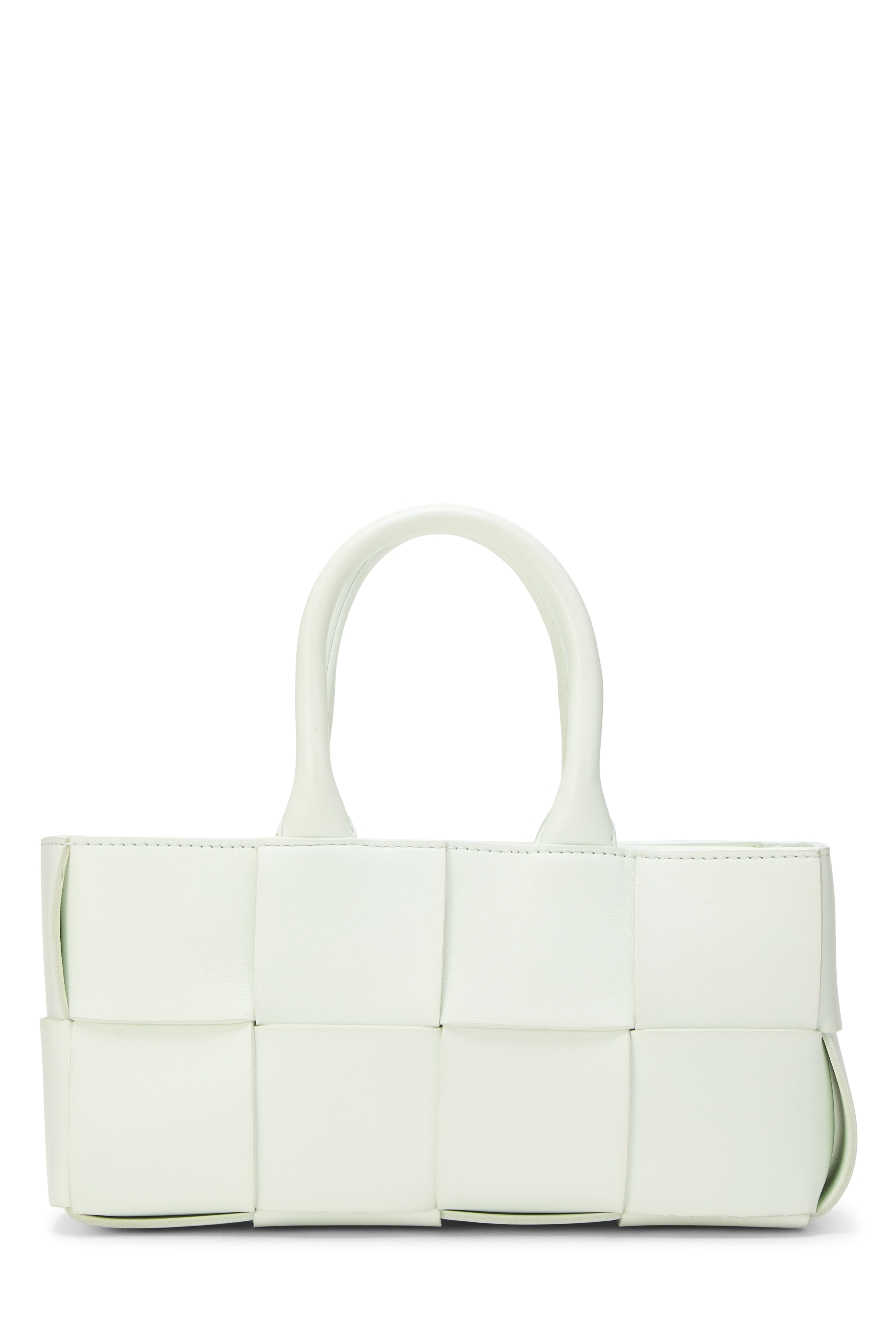 Women's Bottega Veneta Green Calfskin Maxi Intrecciato East-West Arco Tote Mini in Green Mini