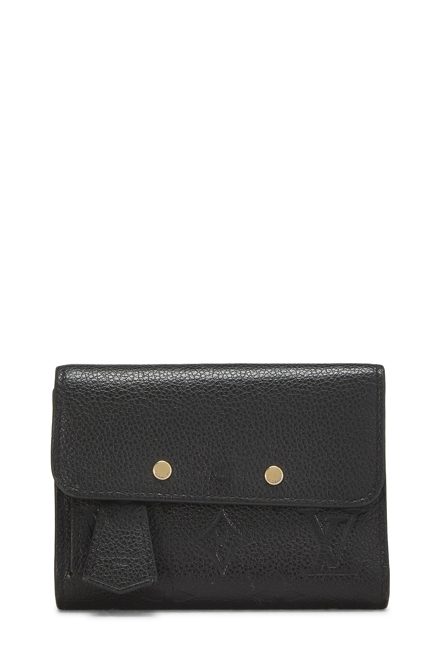 Women's Louis Vuitton Black Monogram Empreinte Pont Neuf Compact Wallet in Black