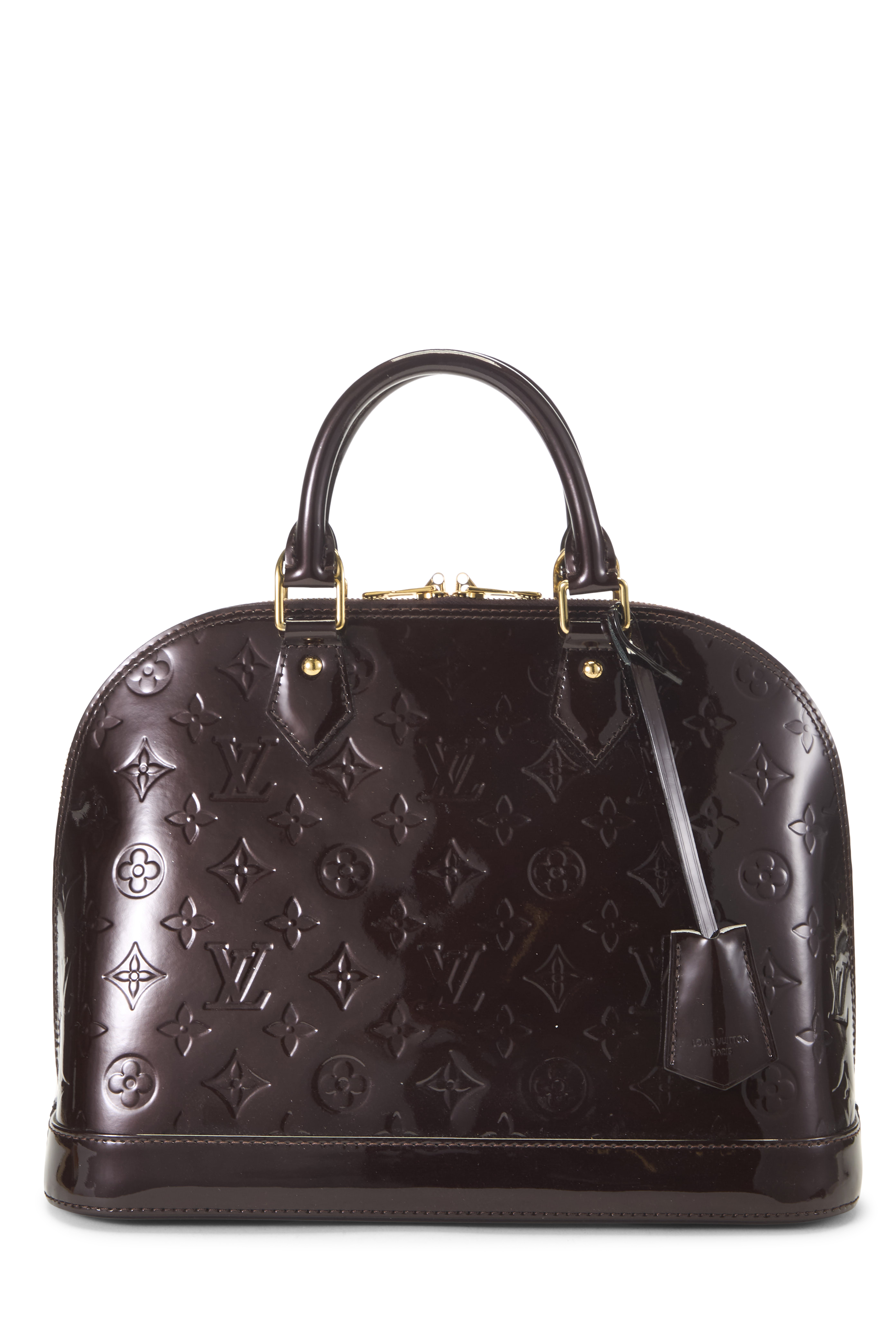 Women's Louis Vuitton Amarante Monogram Vernis Alma PM NM in Burgundy PM