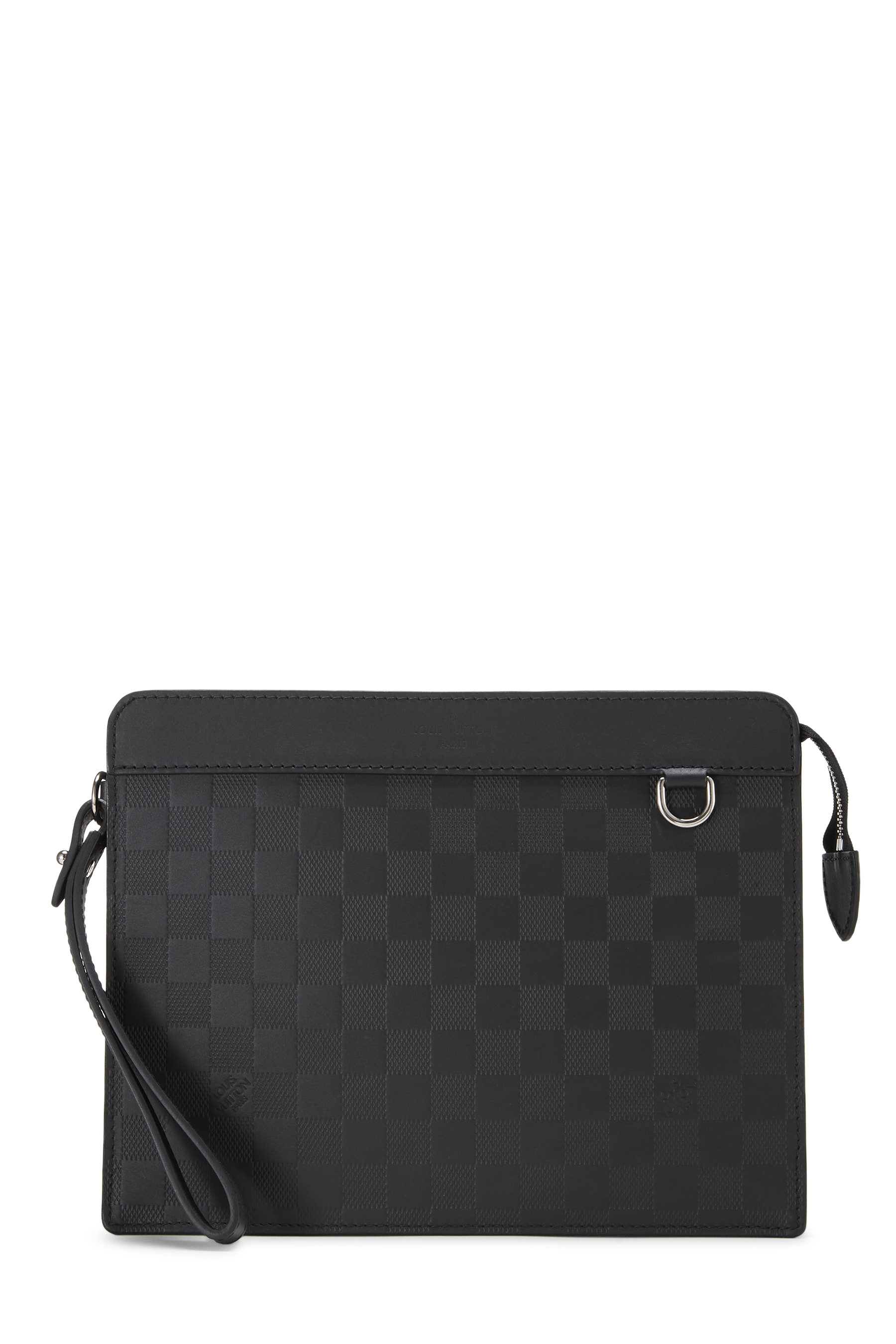 Women's Louis Vuitton Black Damier Infini Stand Pouch in Black