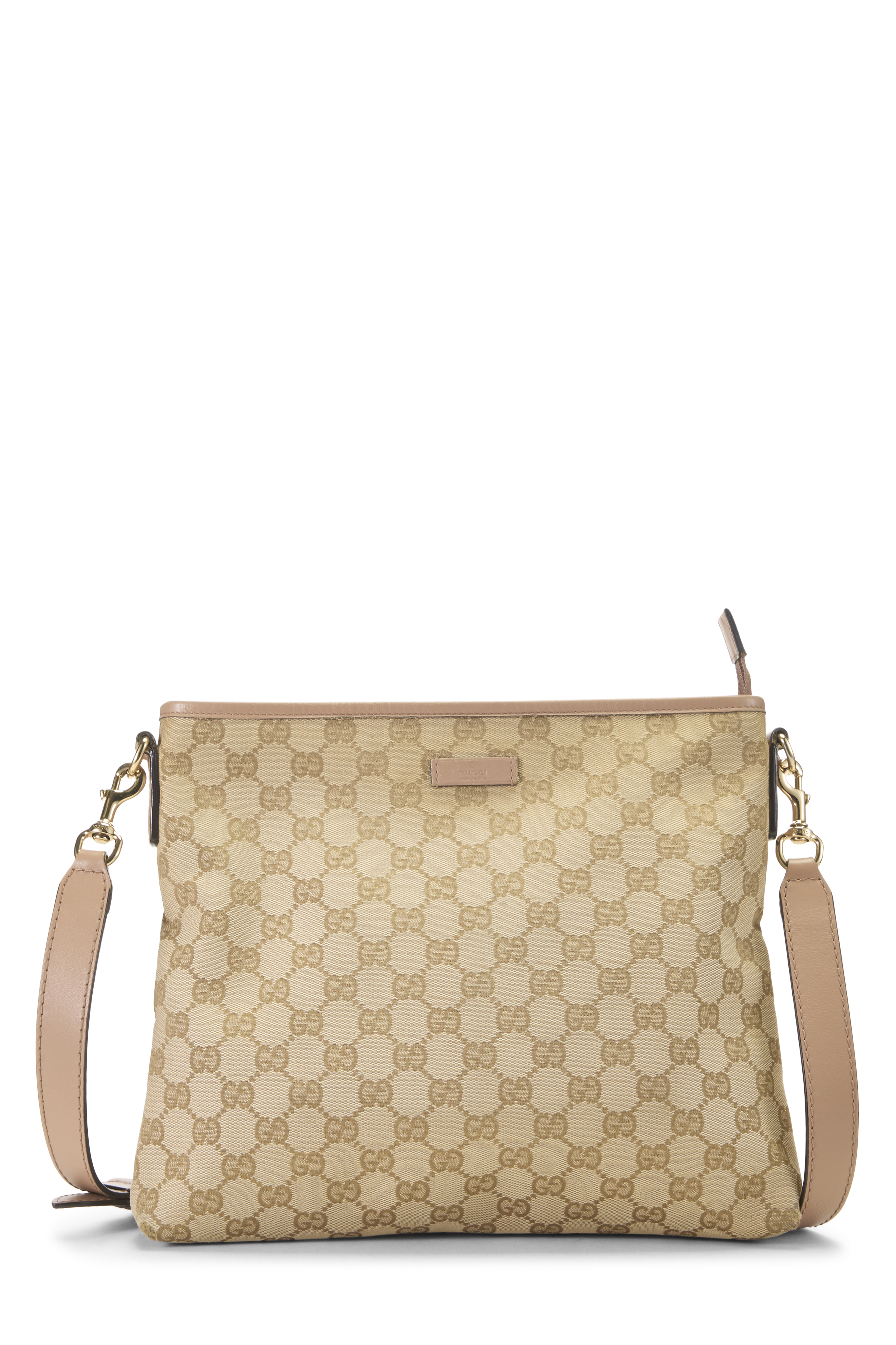 Women's Gucci Pink Original GG Canvas Zip Flat Messenger in Pink