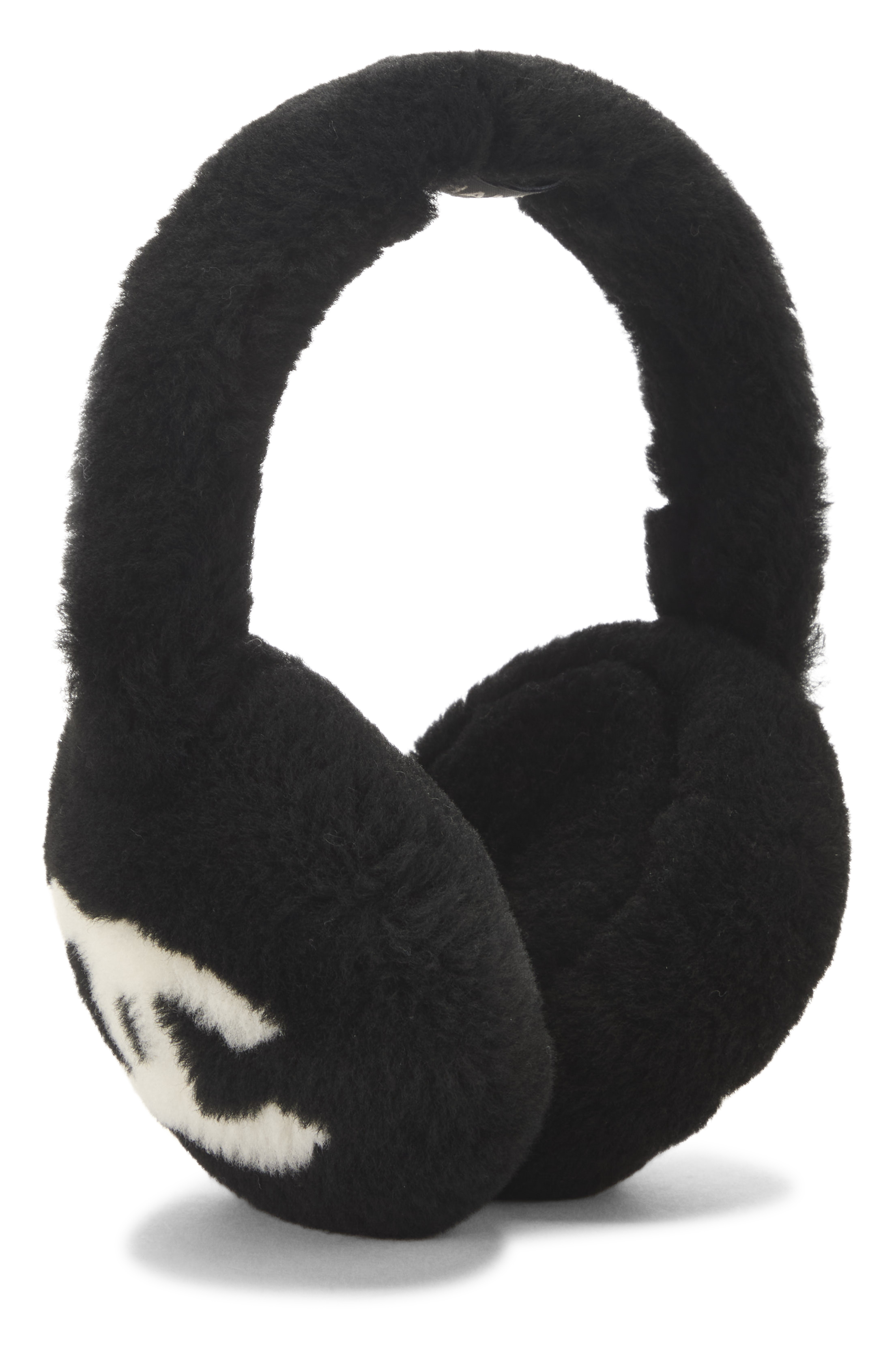 Women's Chanel Black Fur 'CC' Earmuffs in Black