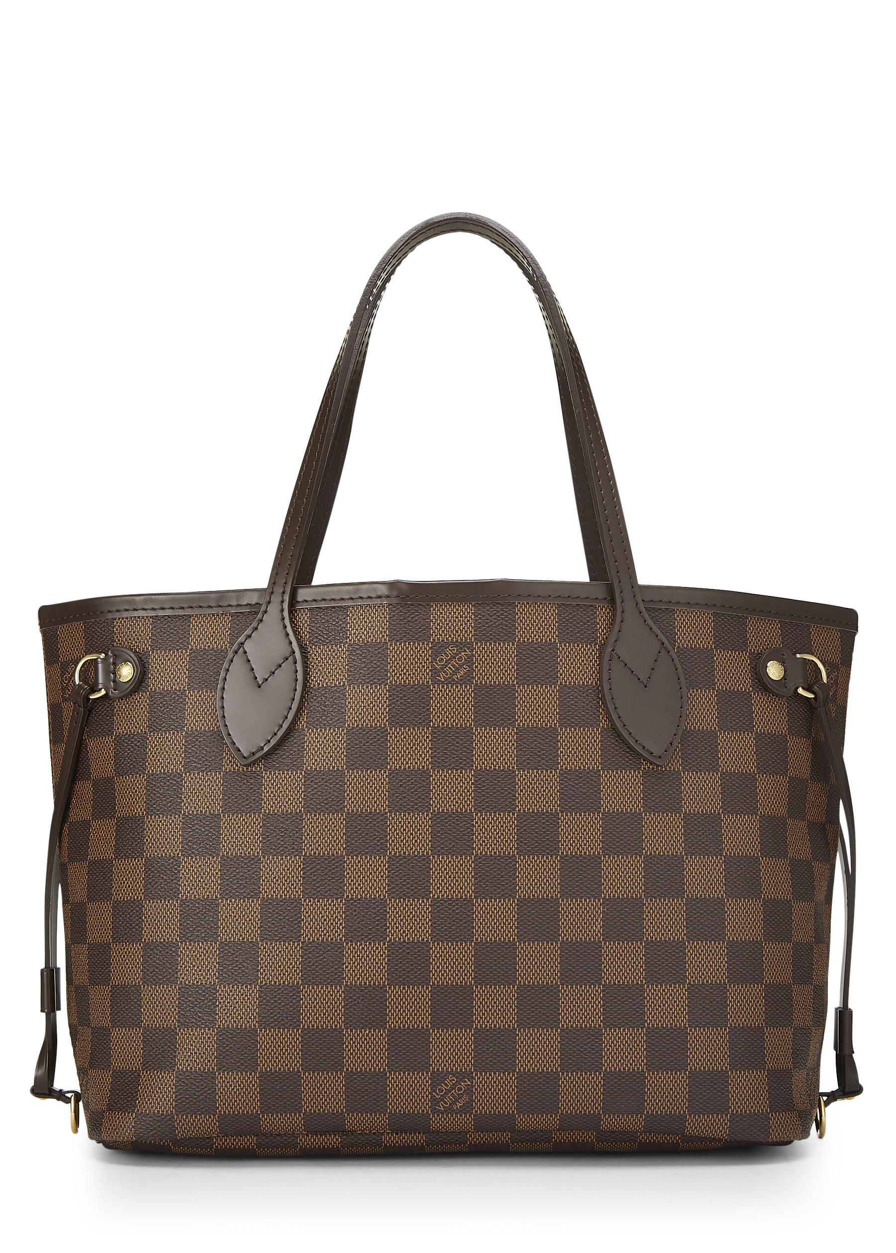 Women's Louis Vuitton Damier Ebene Neverfull PM in Brown PM
