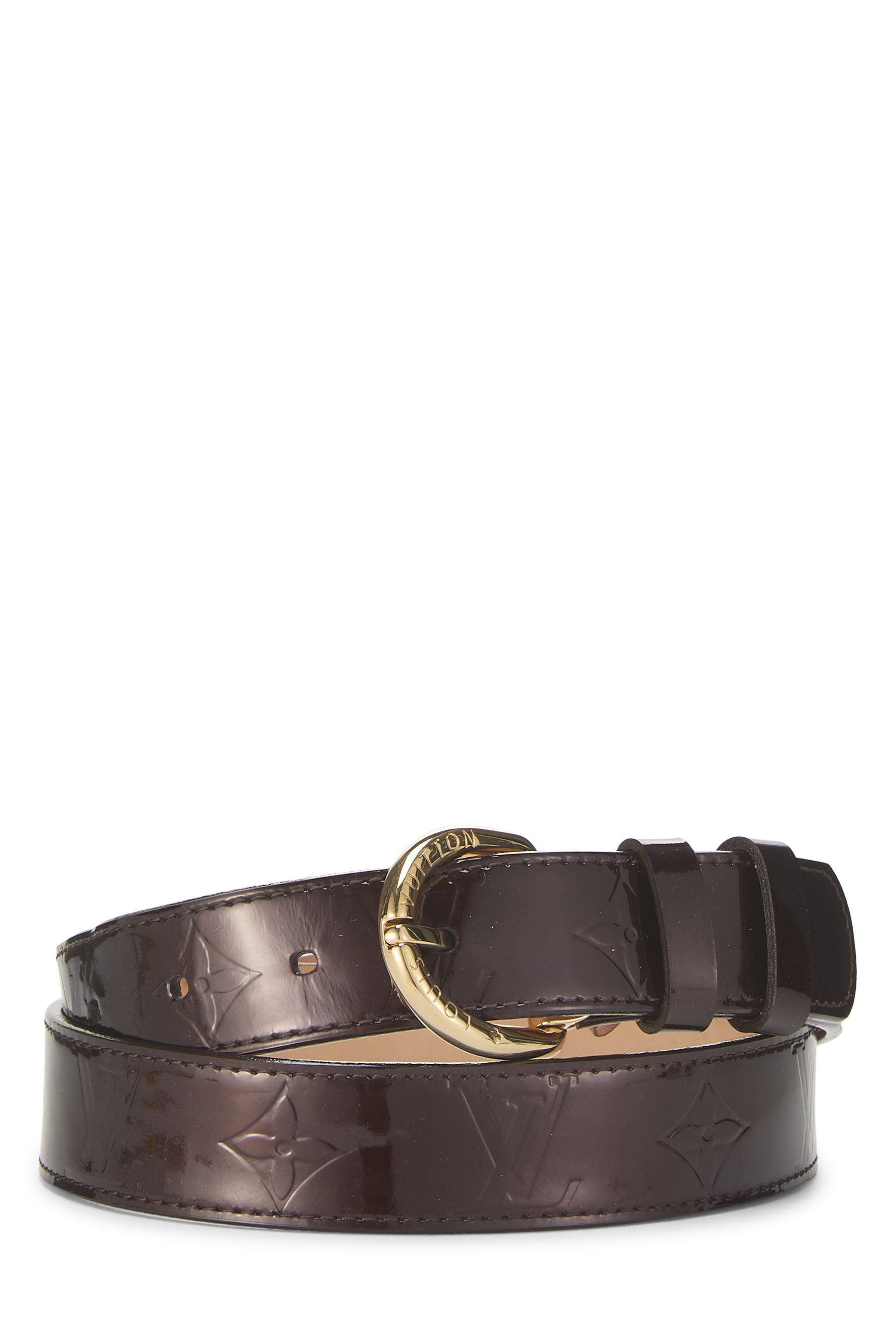 Women's Louis Vuitton Amarante Monogram Vernis Ceinture 80 in Purple