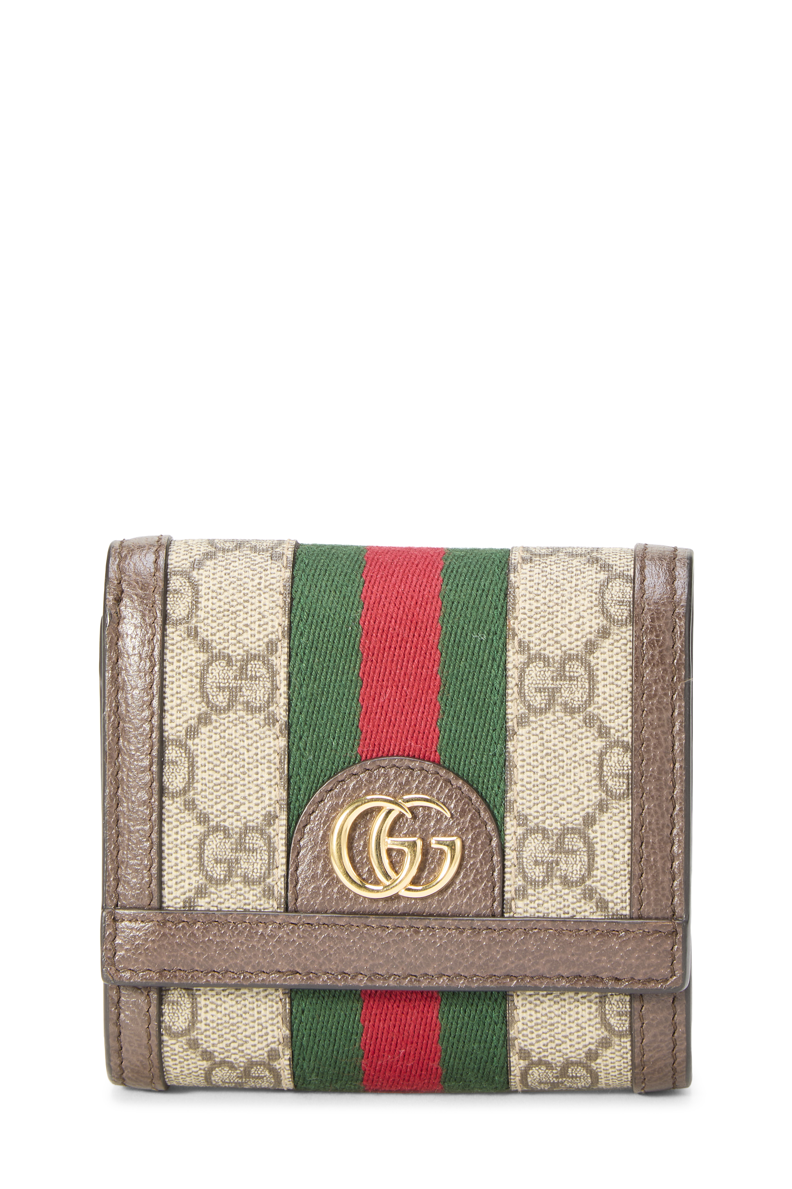 Women's Gucci Original GG Supreme Canvas Ophidia Compact Wallet in Brown
