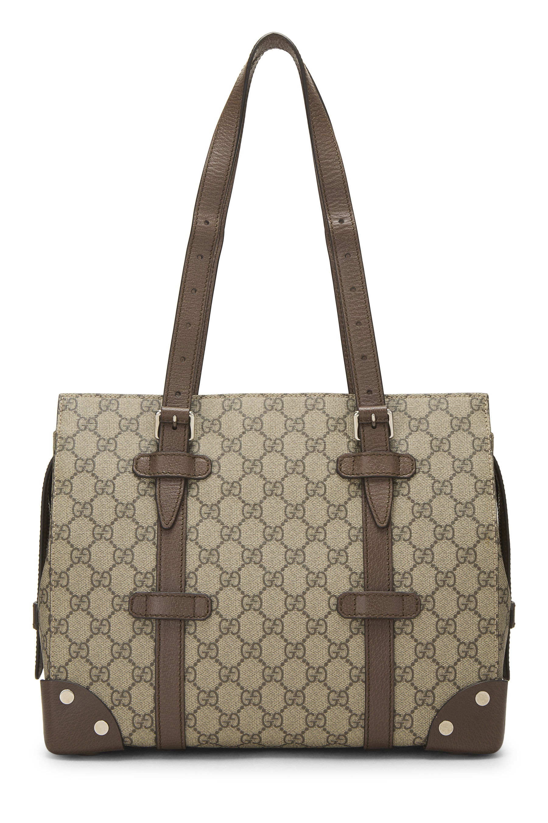 Women's Gucci Original GG Supreme Canvas Tote in Brown