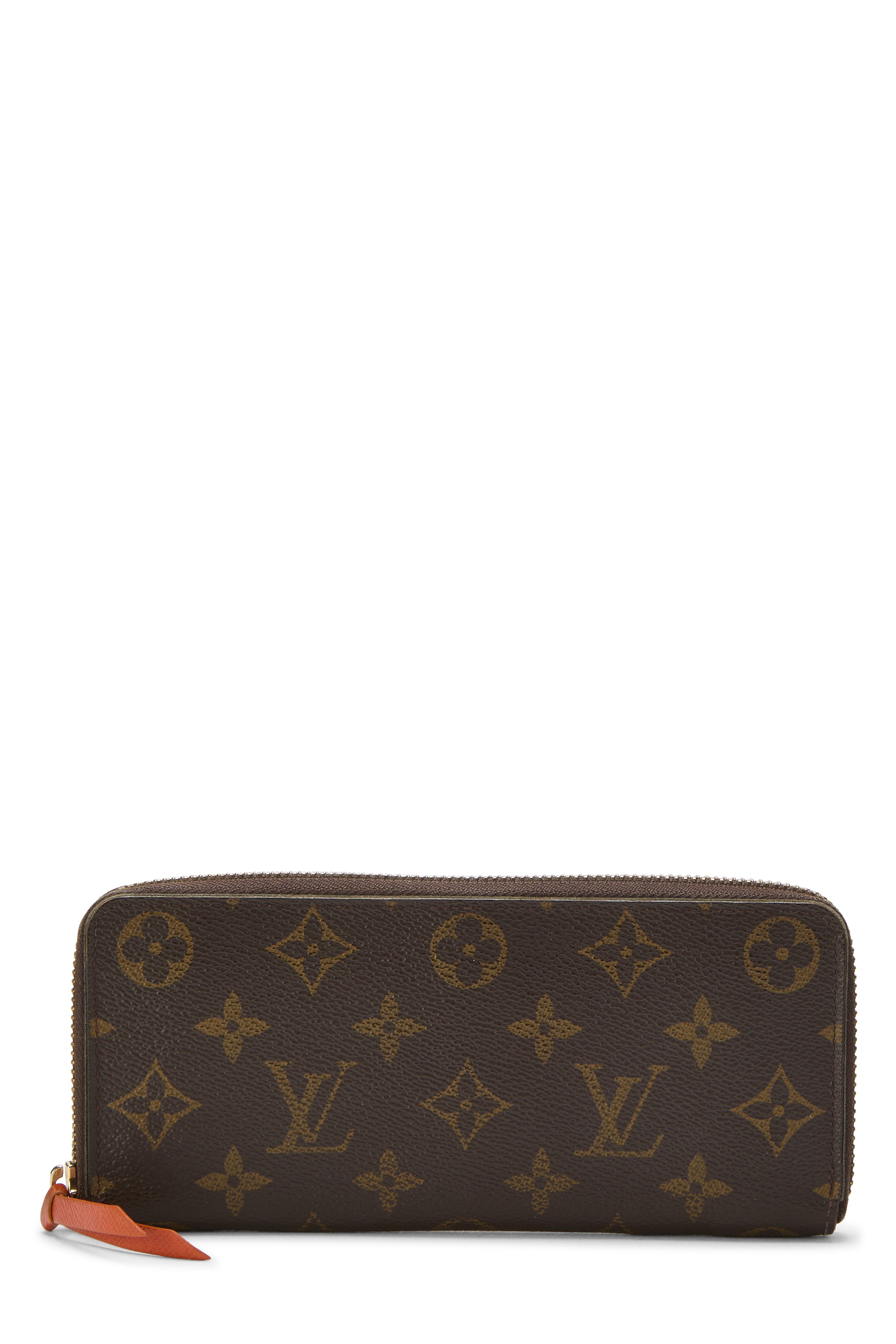 Women's Louis Vuitton Orange Monogram Canvas Clemence Wallet in Orange