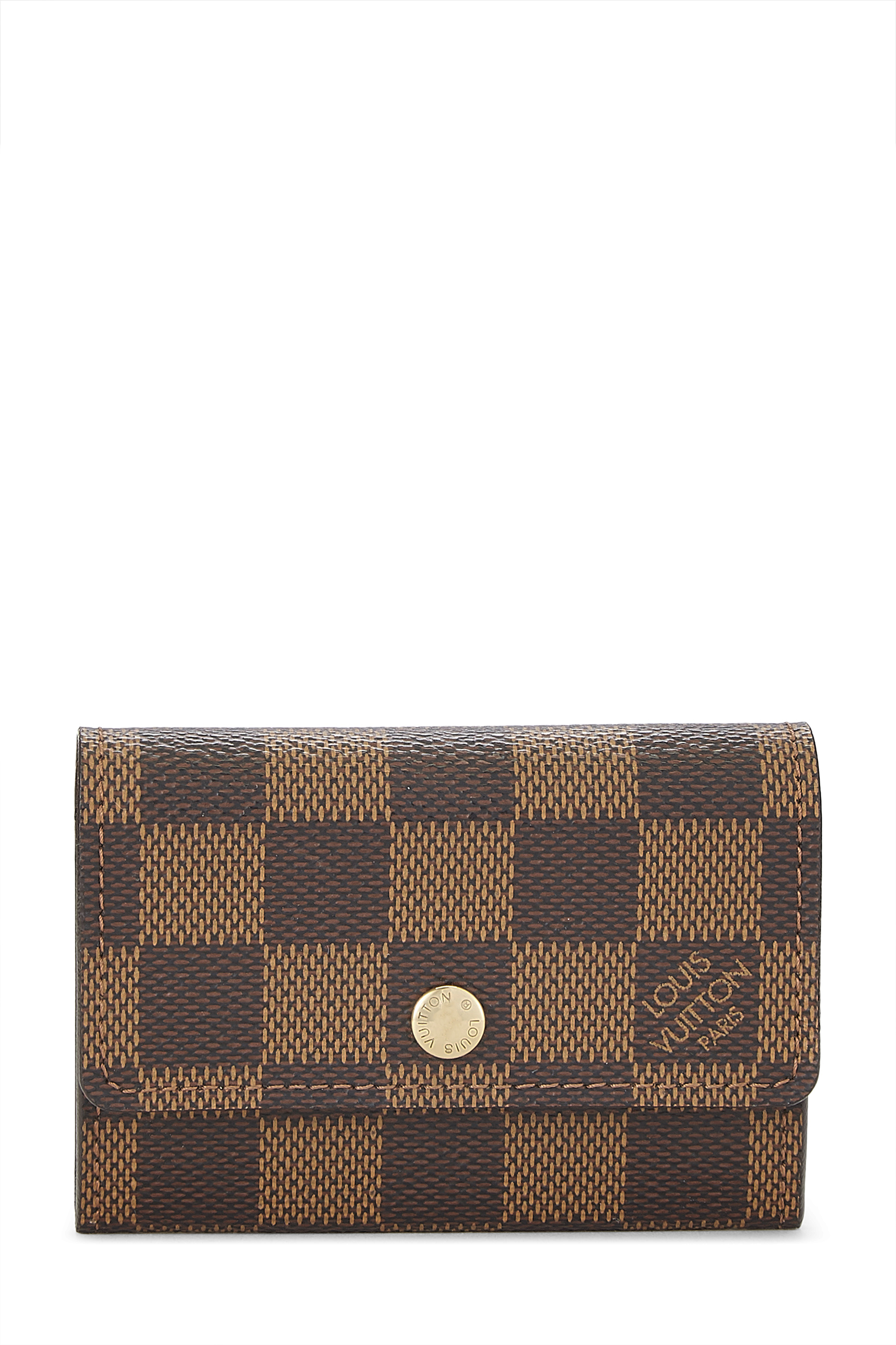 Women's Louis Vuitton Damier Ebene Porte Monnaie Plat in Brown
