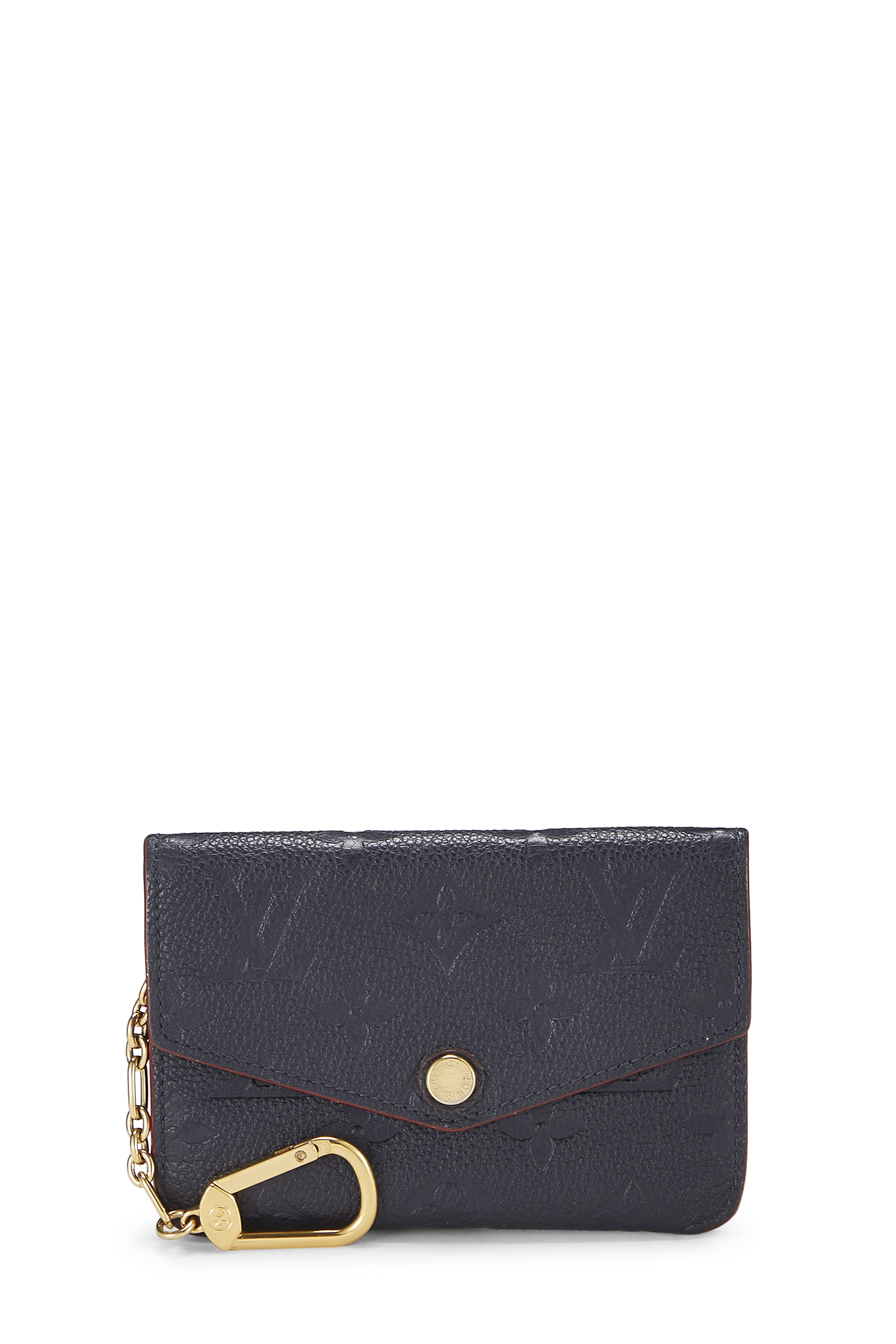 Women's Louis Vuitton Bleu Infini Empreinte Leather Pochette Clefs in Navy
