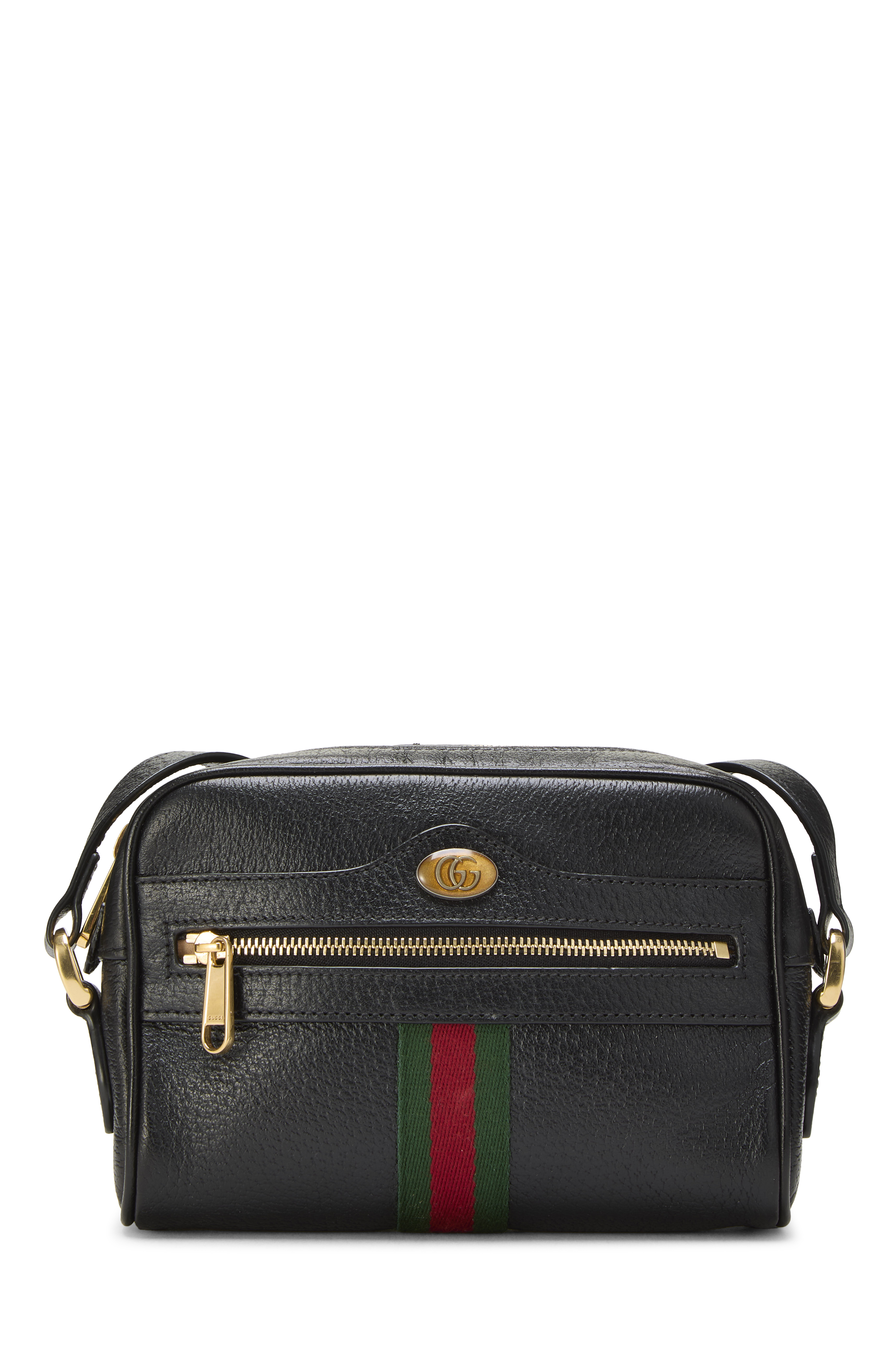 Women's Gucci Black Leather Web Ophidia Crossbody Medium in Black Mini