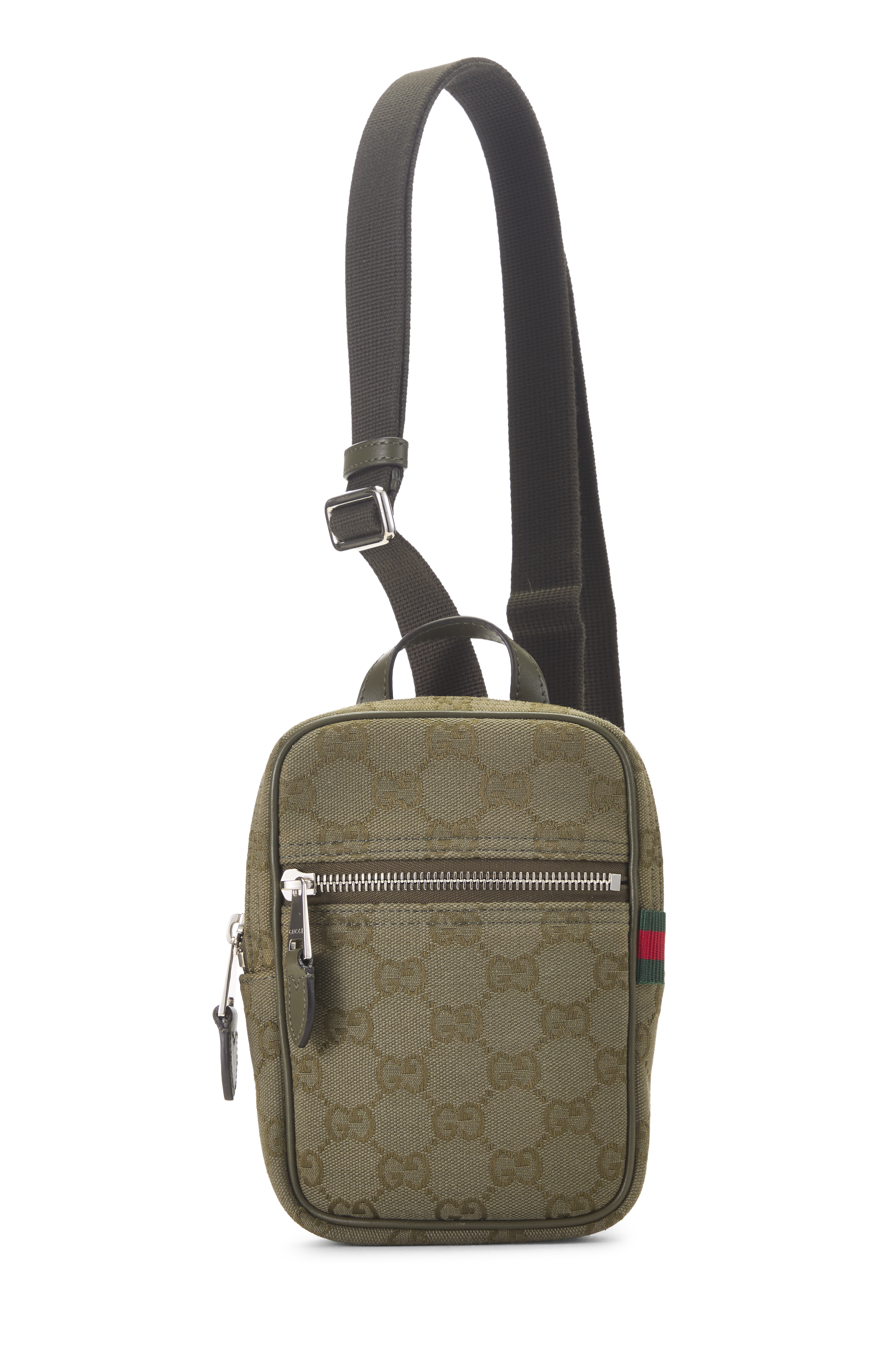 Women's Gucci Green GG Canvas Sling Bag Mini in Green Mini