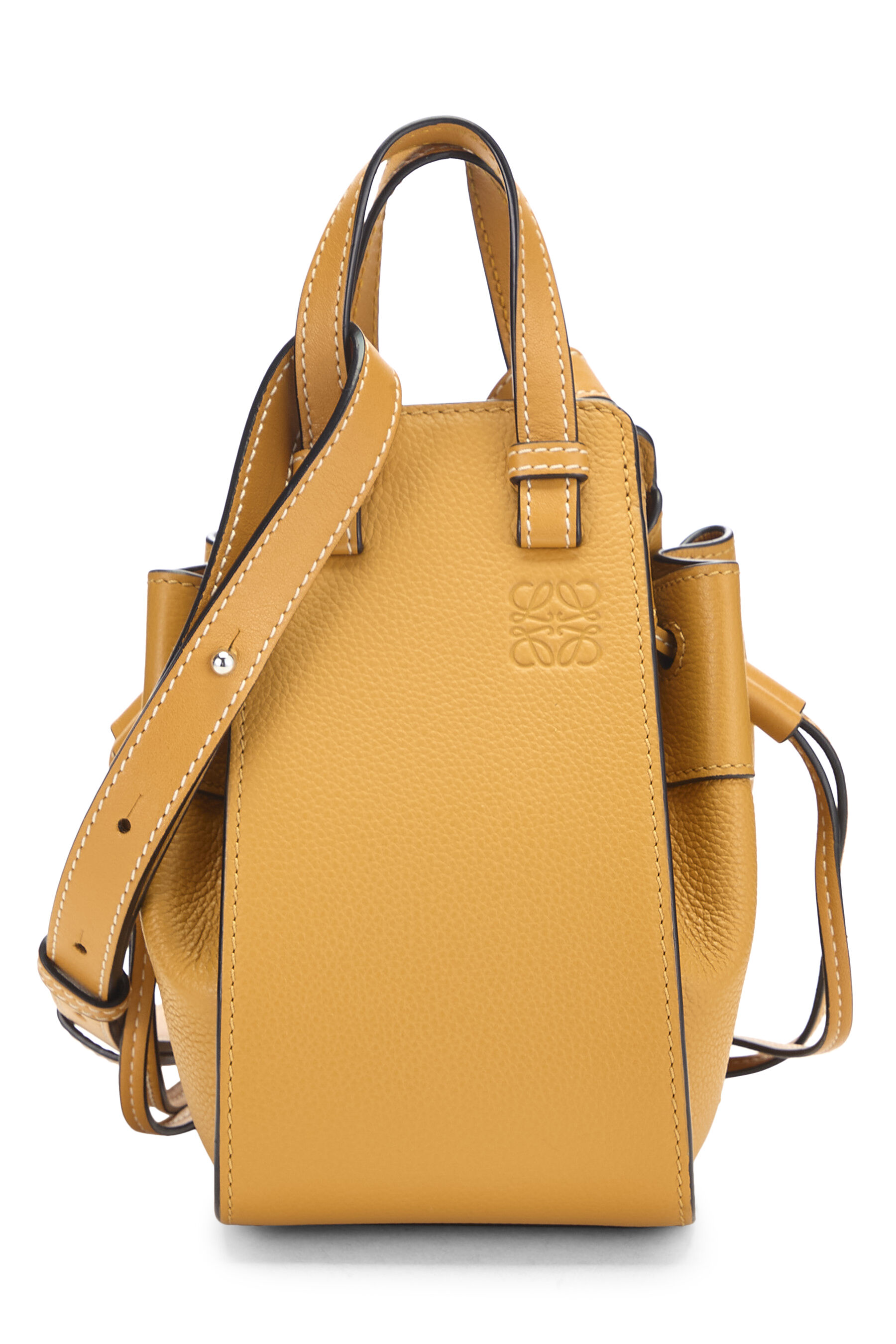 Women's Loewe Yellow Calfskin Hammock Drawstring Bag Mini