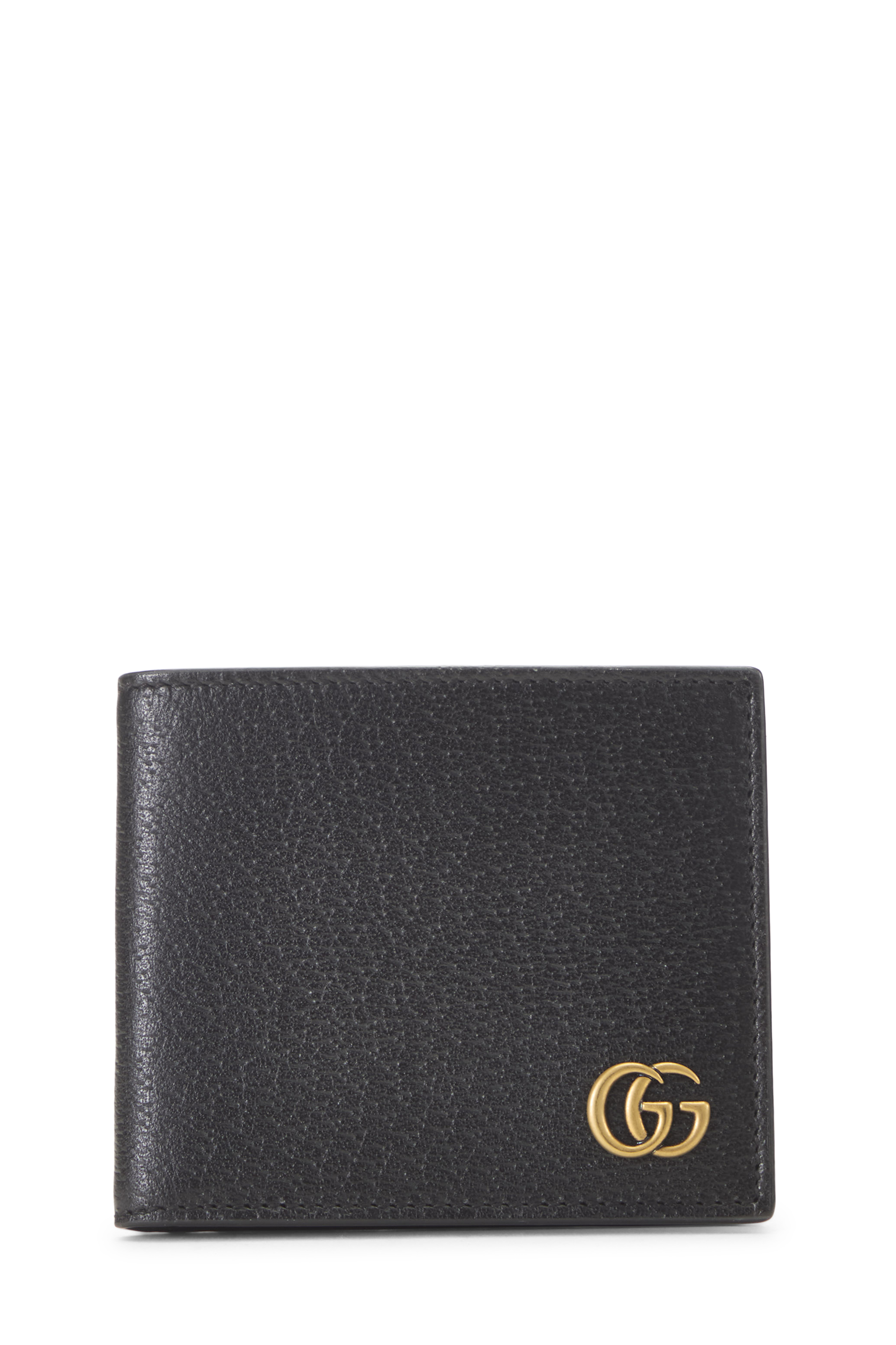Women's Gucci Black Leather GG Marmont Bifold Wallet in Black