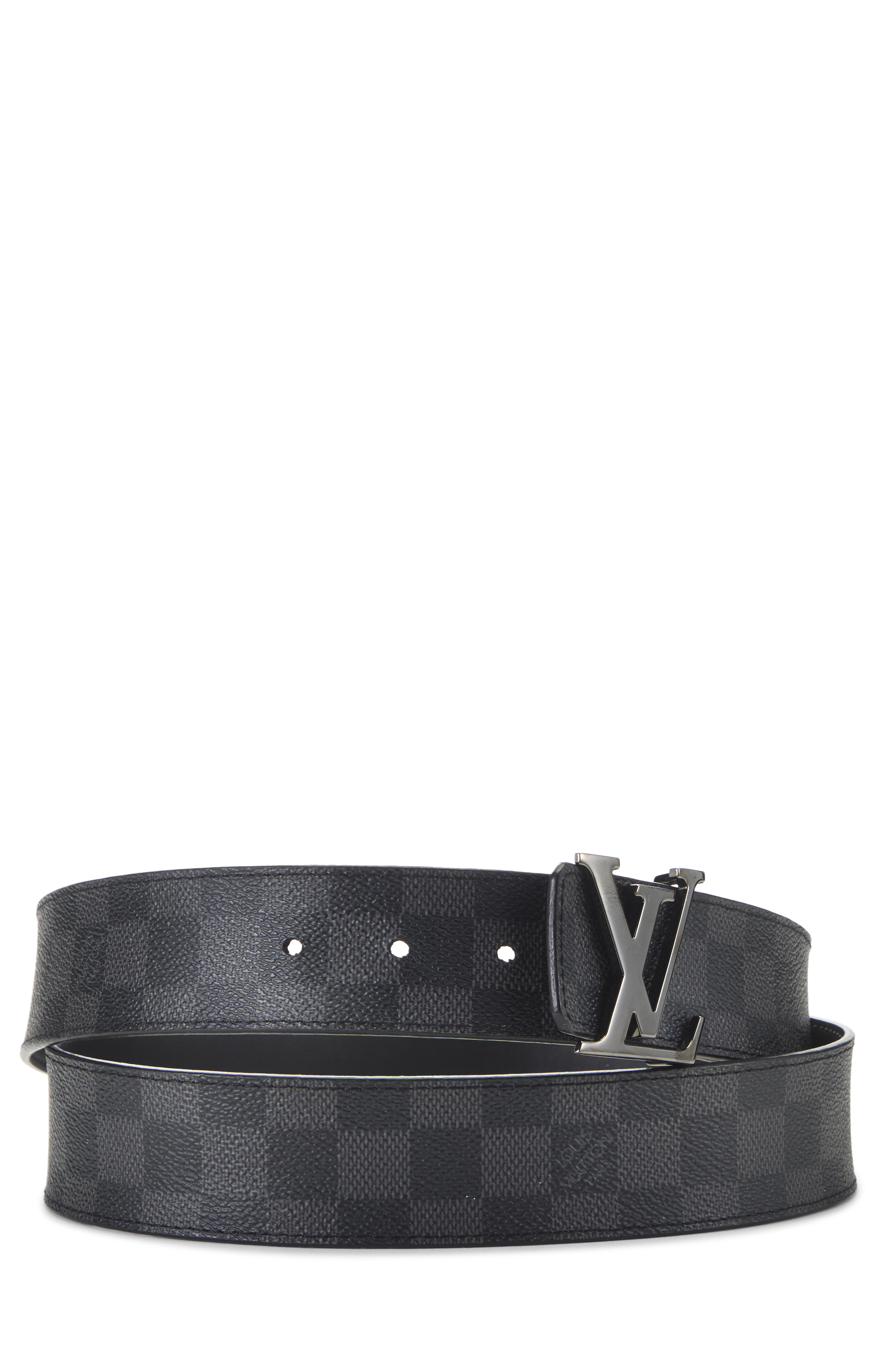 Women's Louis Vuitton Damier Graphite Ceinture Initiales 120 in Black