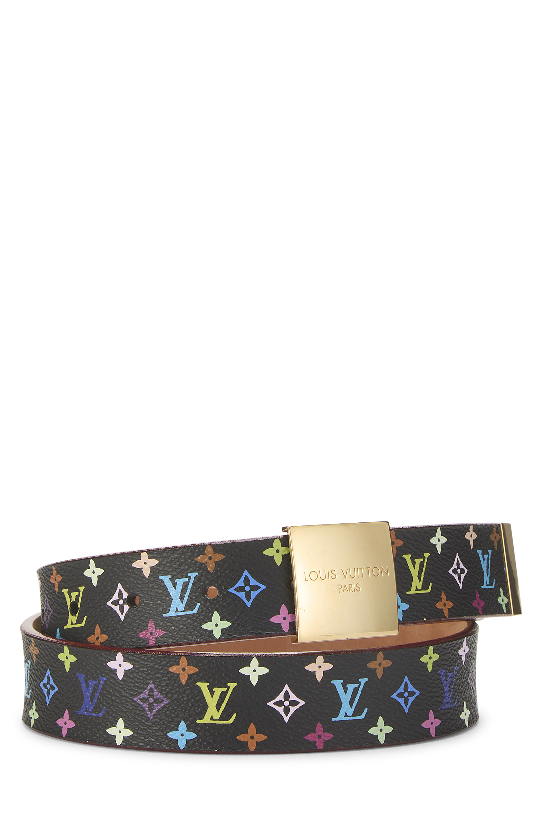Women's Louis Vuitton Takashi Murakami X Louis Vuitton Black Monogram Multicolore Ceinture 80 in Black