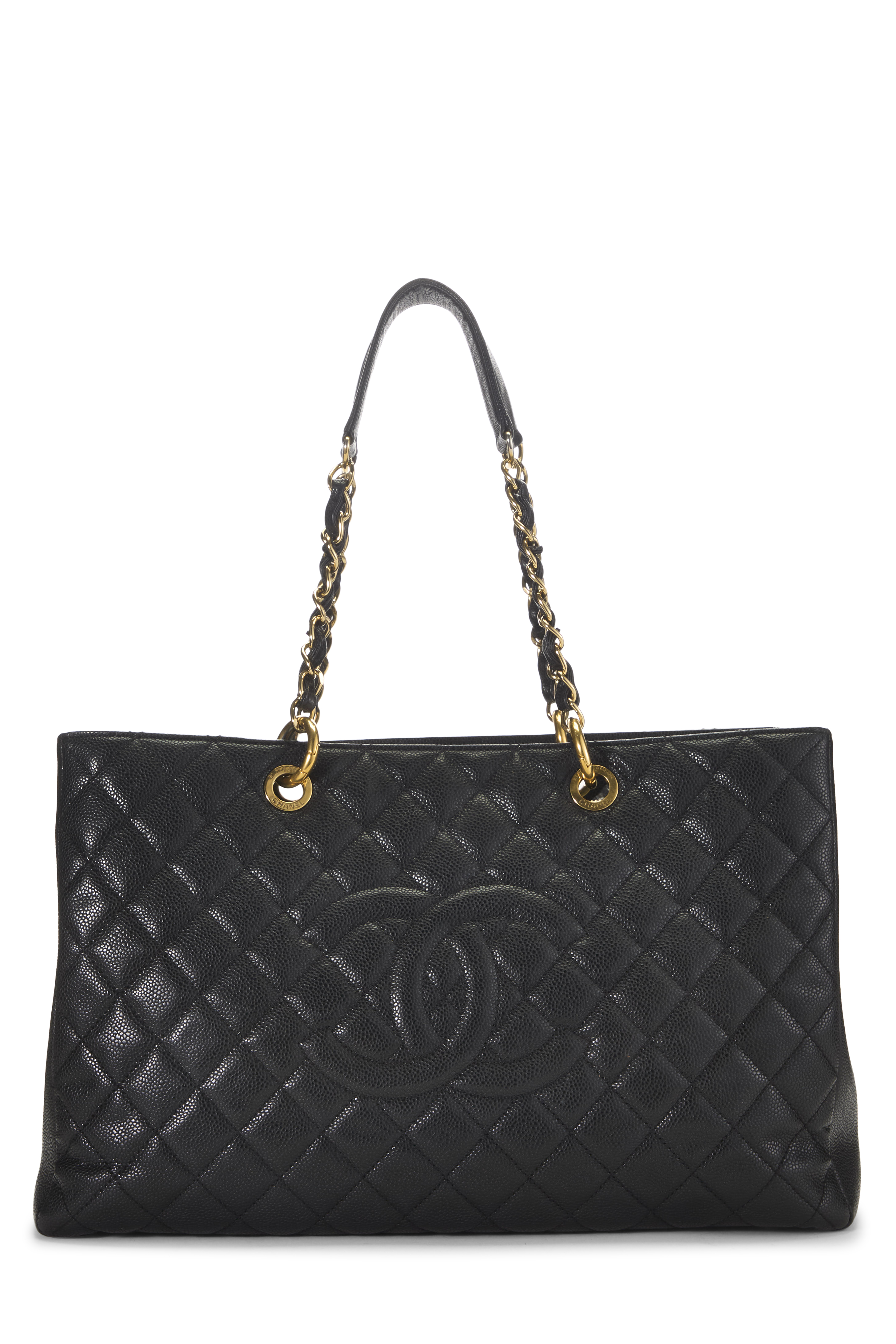 Women's Chanel Black Quilted Caviar Grand Shopping Tote (GST) XL in Black XL