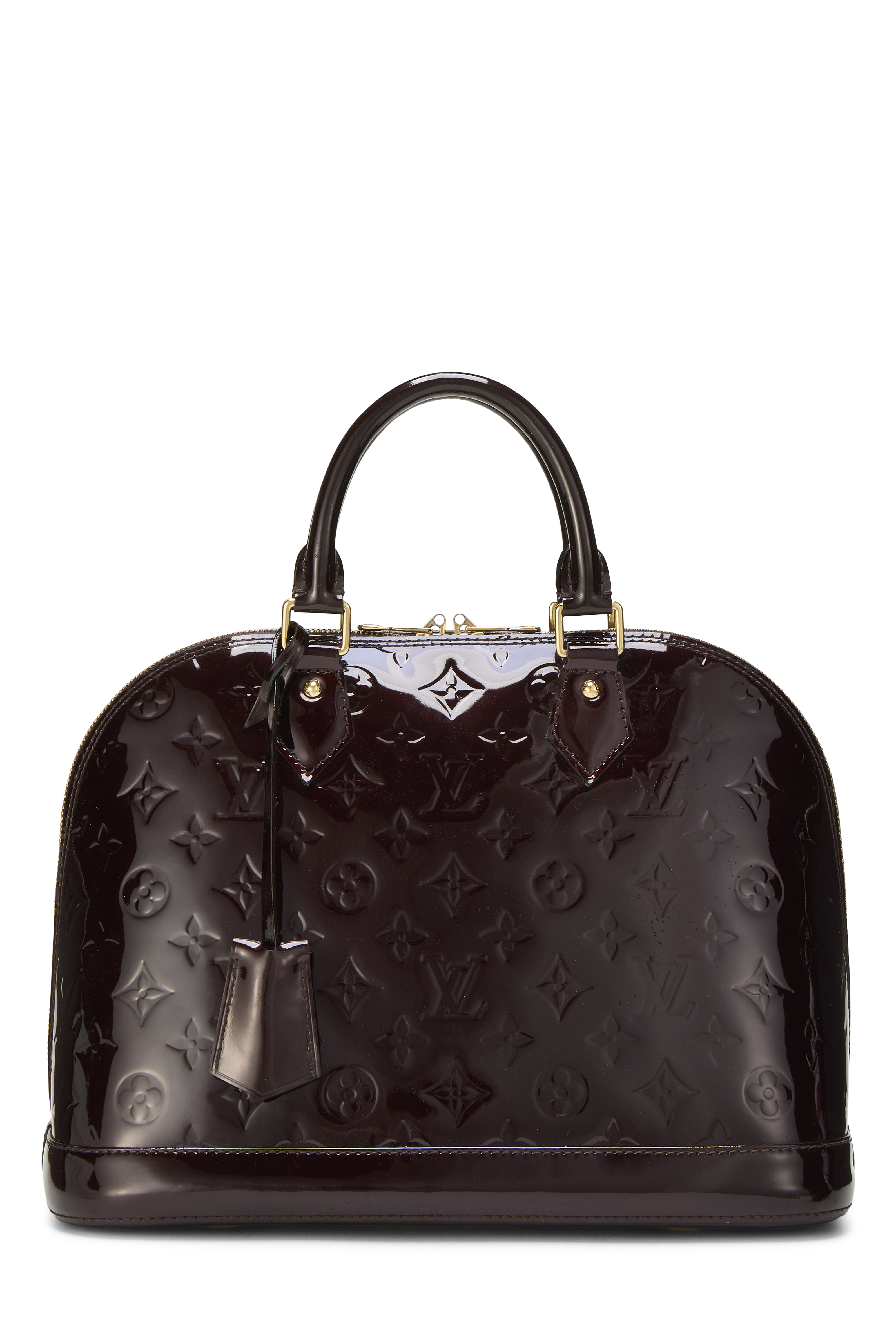 Women's Louis Vuitton Amarante Monogram Vernis Alma PM NM in Burgundy PM